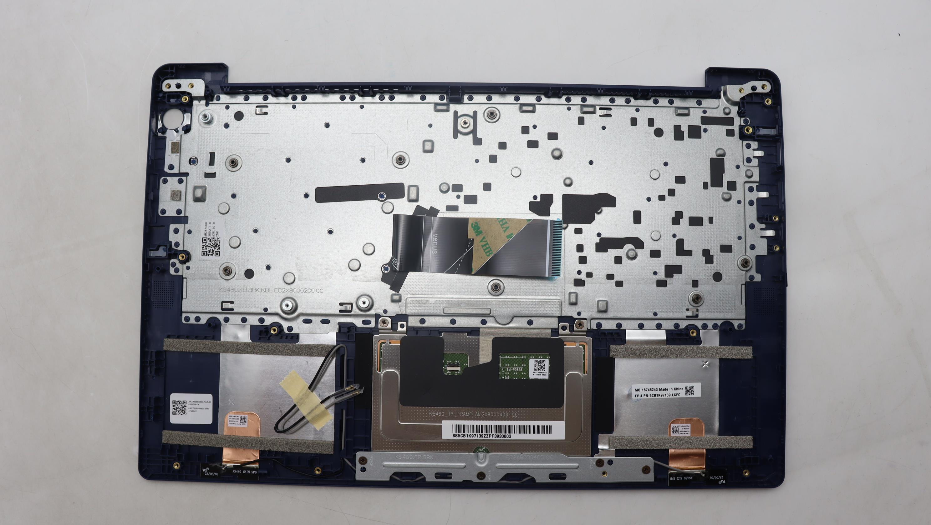 5CB1K97139 - Original Lenovo Keyboard with Upper Cover (Palmrest), English, 82XL, Fingerprint, AB, No Backlight