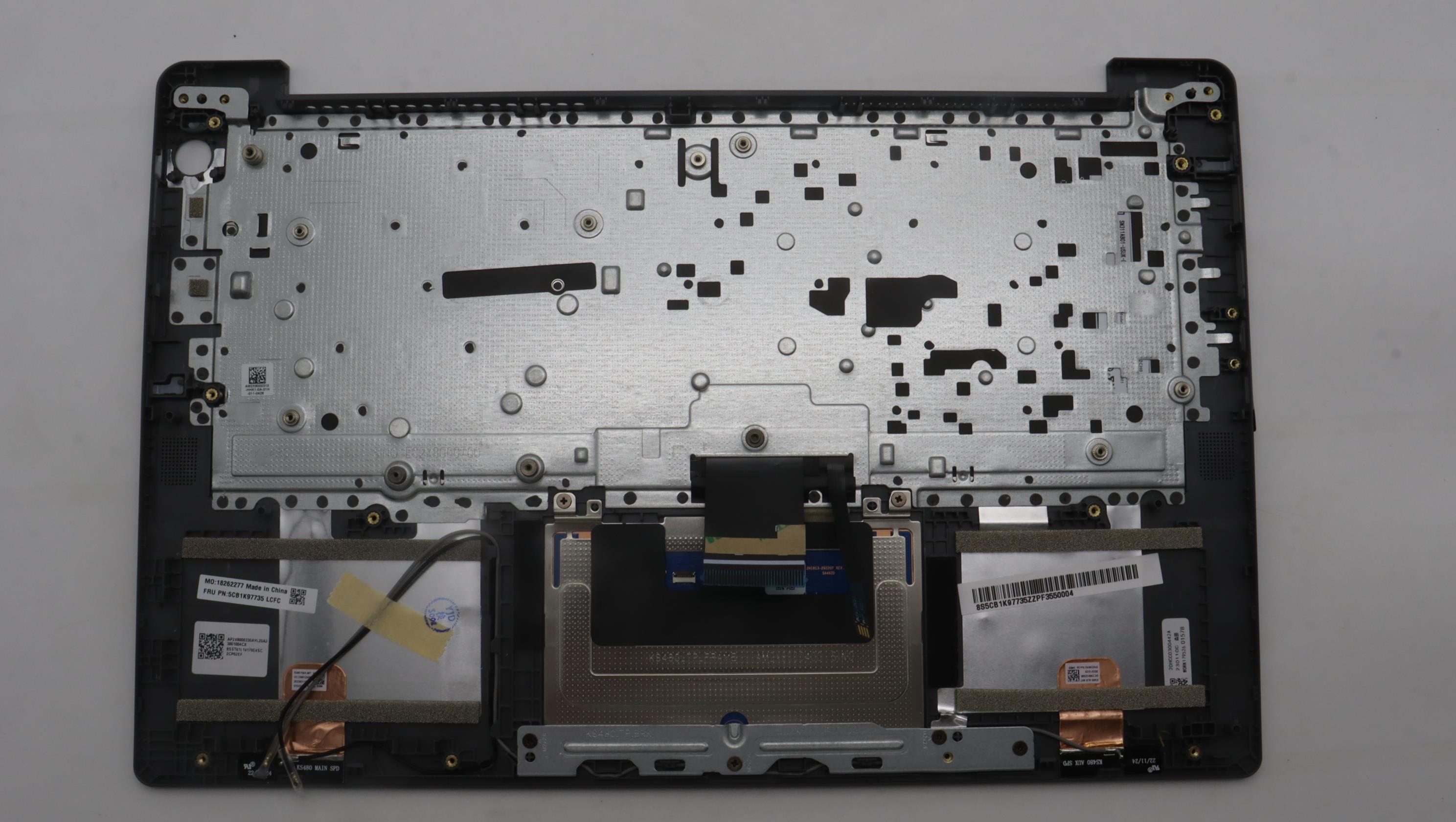 5CB1K97735 - Original Lenovo Keyboard with Upper Cover (Palmrest), English, 82XL, Fingerprint, Arctic Grey, Backlight