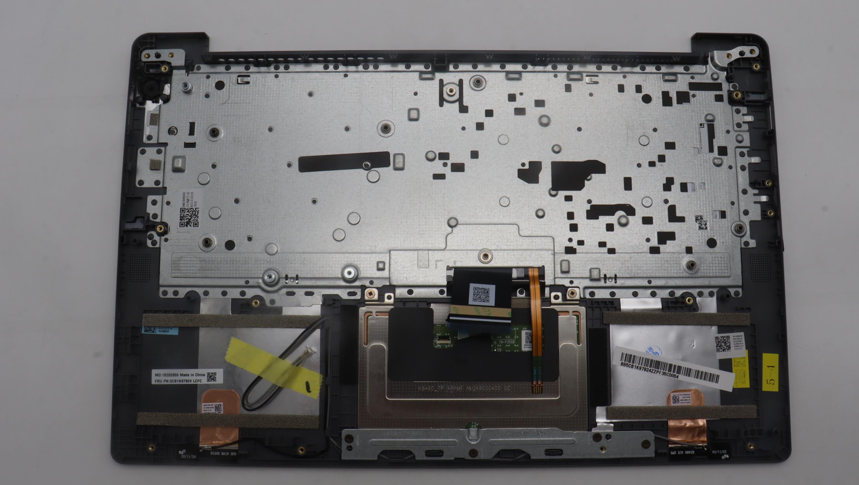 5CB1K97924 - Original Lenovo Keyboard with Upper Cover (Palmrest), English, 82XL, Non Fingerprint, Arctic Grey, Backlight