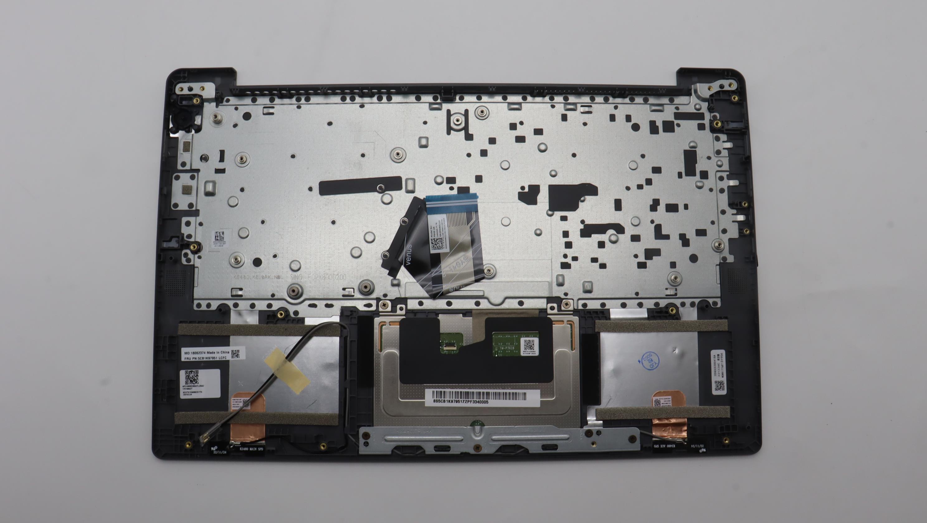 5CB1K97951 - Original Lenovo Keyboard with Upper Cover (Palmrest), English, 82XL, Non Fingerprint, Arctic Grey, No Backlight
