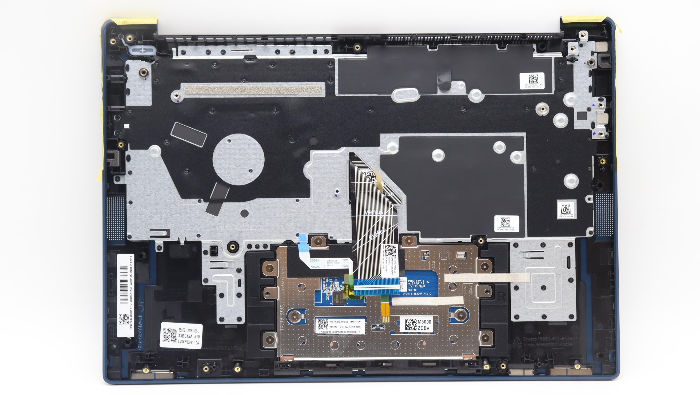 5CB1L11157 - Original Lenovo Keyboard with Palmrest (Cover), English, Abyss Blue, Backlight, Non_Fingerprint, 82XD