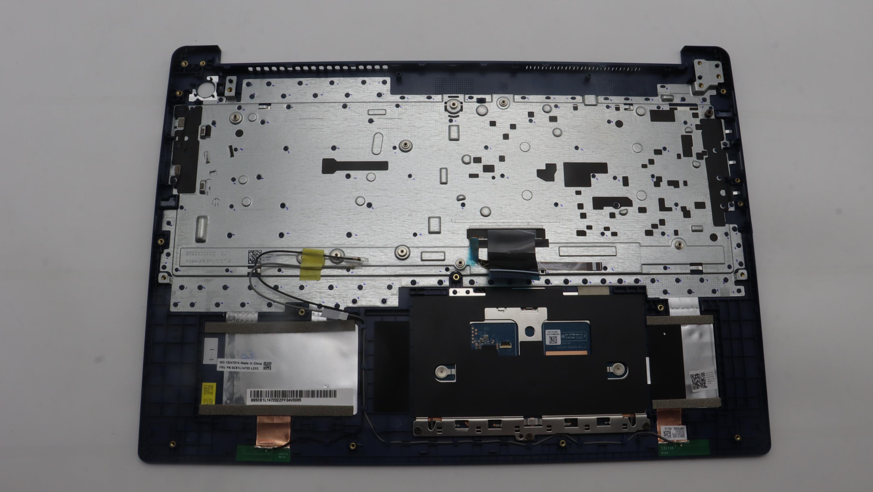 5CB1L14723 - Original Lenovo Keyboard with Palmrest (Cover), English, Abyss Blue, Backlight, Fingerprint, 82XR