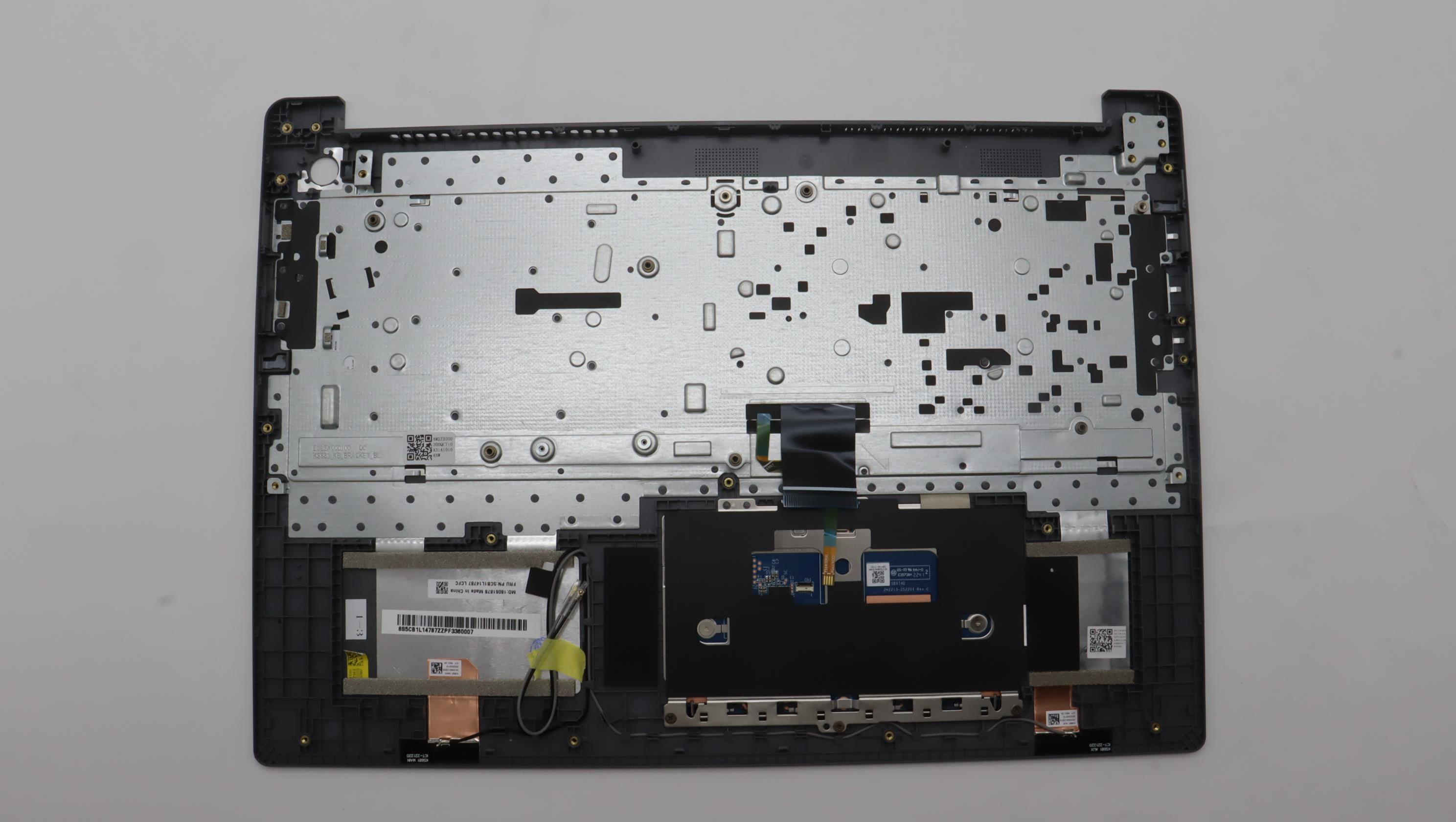 5CB1L14787 - Original Lenovo Keyboard with Palmrest (Cover), English, Arctic Grey, Backlight, Fingerprint, 82XR