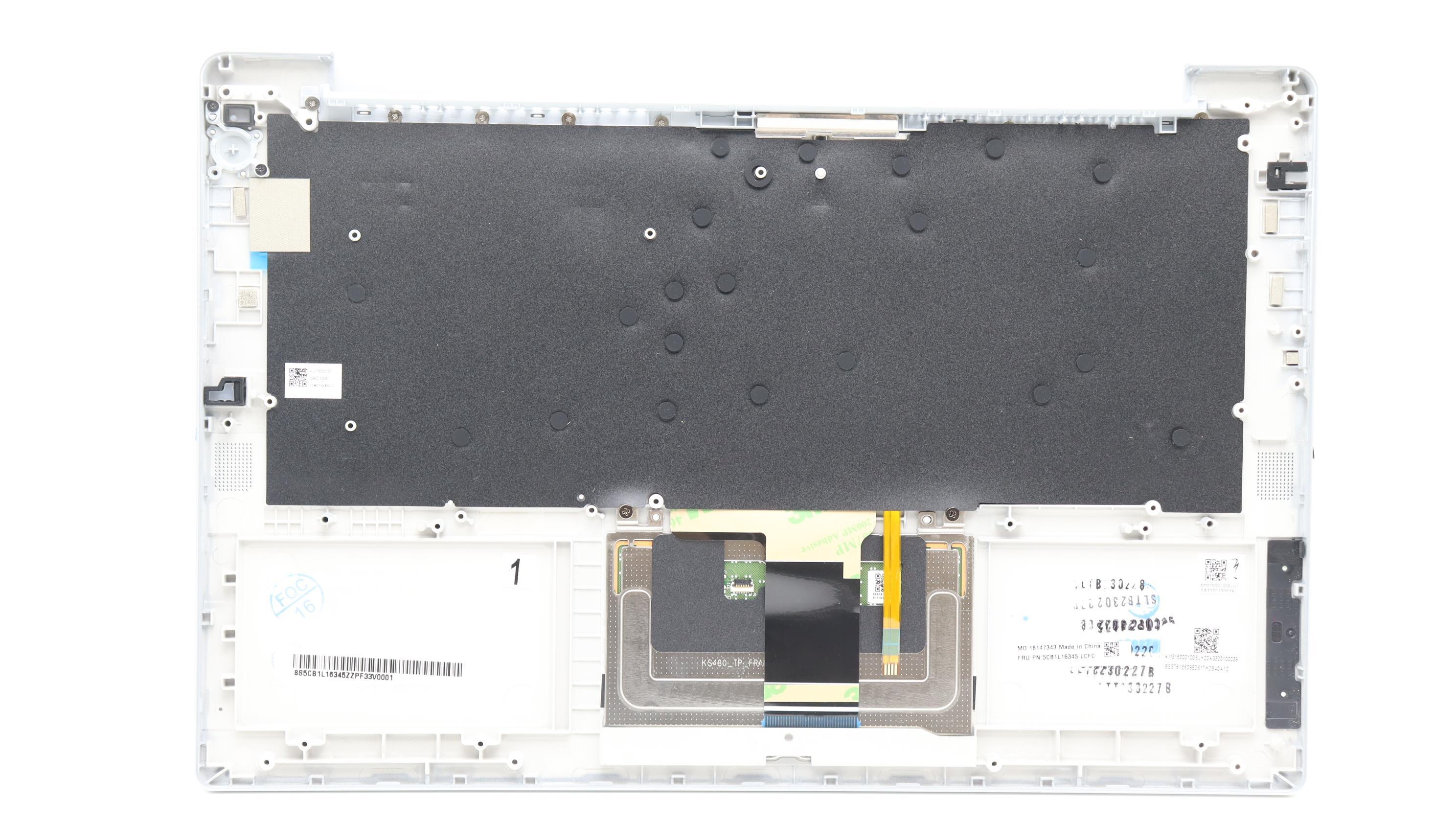 5CB1L16345 - Original Lenovo Keyboard with Upper Cover (Palmrest), English, 82XS, Non Fingerprint, W/SCREW