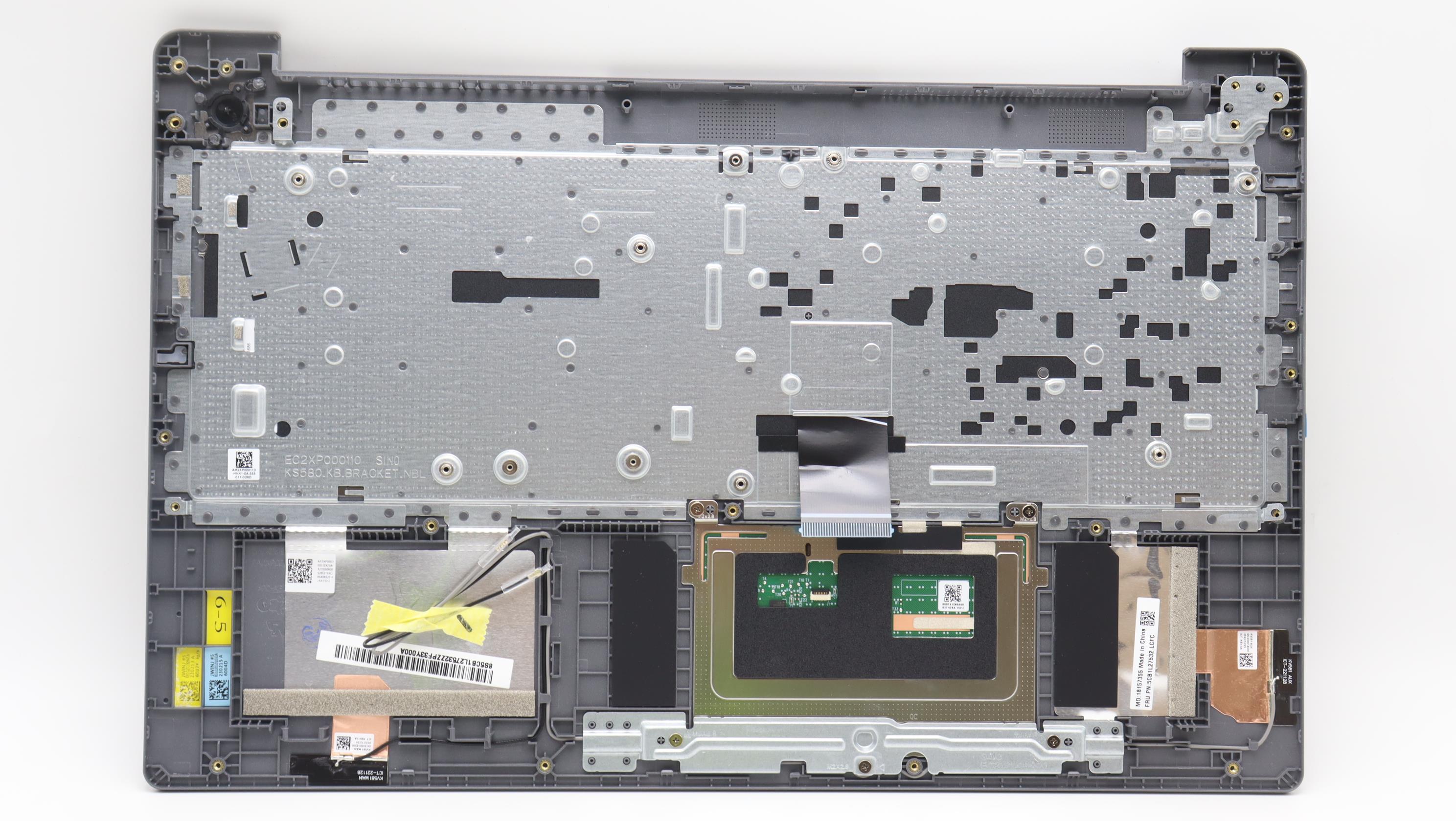 5CB1L27532 - Original Lenovo Keyboard with Palmrest (Cover), English, Arctic Grey, Non_Backlight, 82XQ