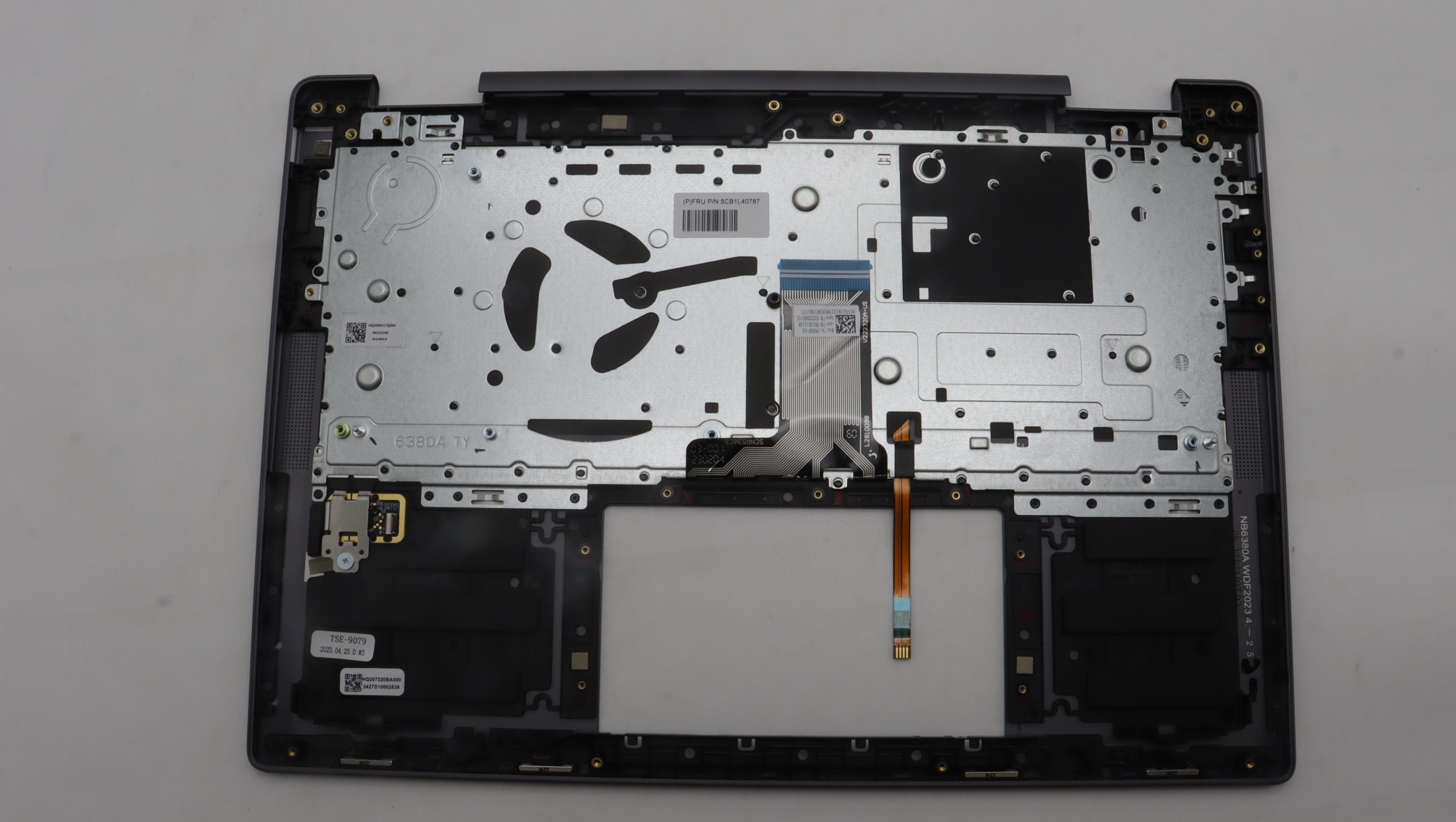 5CB1L40787 - Original Lenovo Keyboard with Upper Cover (Palmrest), English, 82YL, Fingerprint, STGY