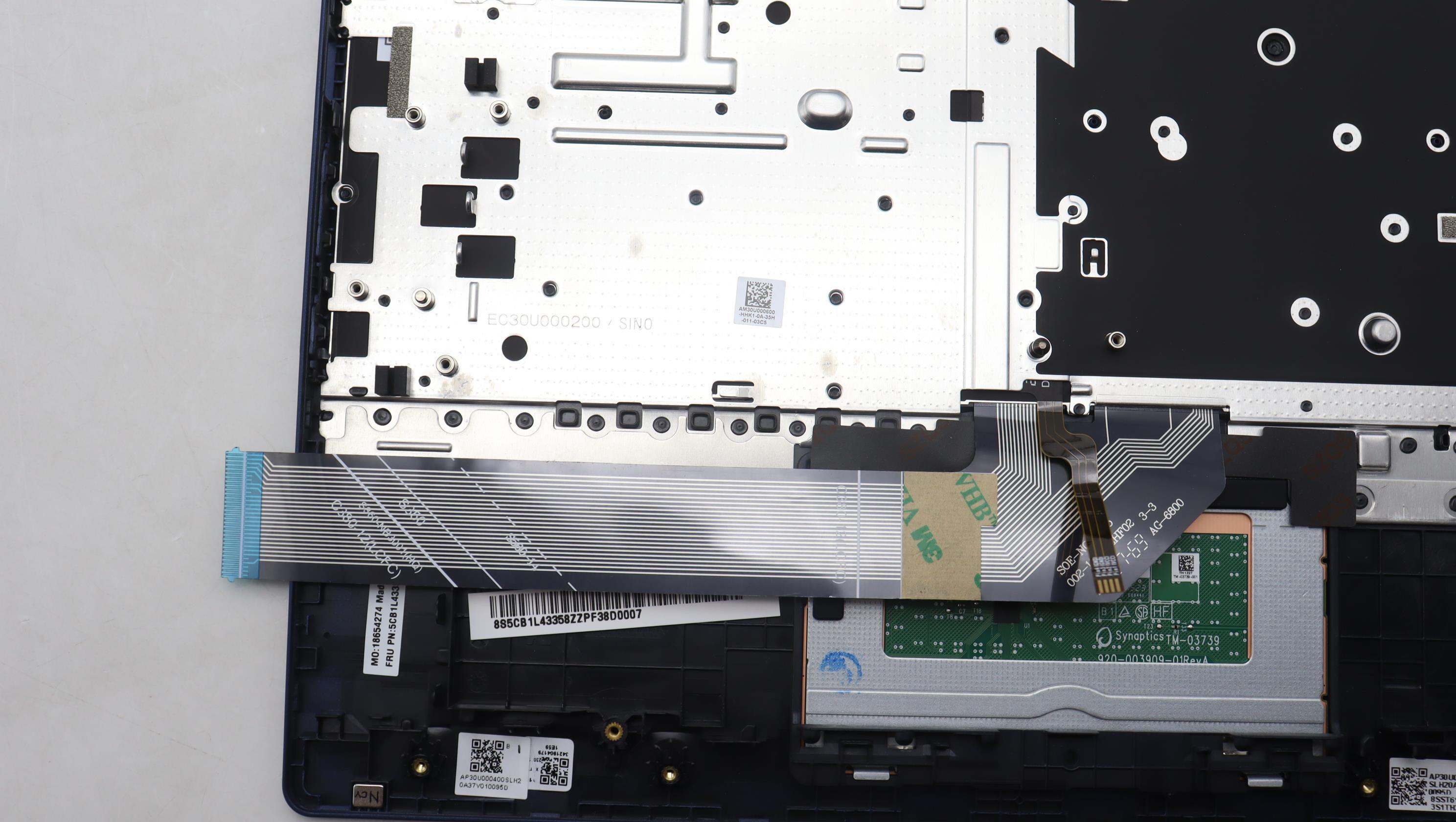 5CB1L43358 - Original Lenovo Keyboard with Palmrest (Cover), English, Abyss Blue, Backlight, 82XH