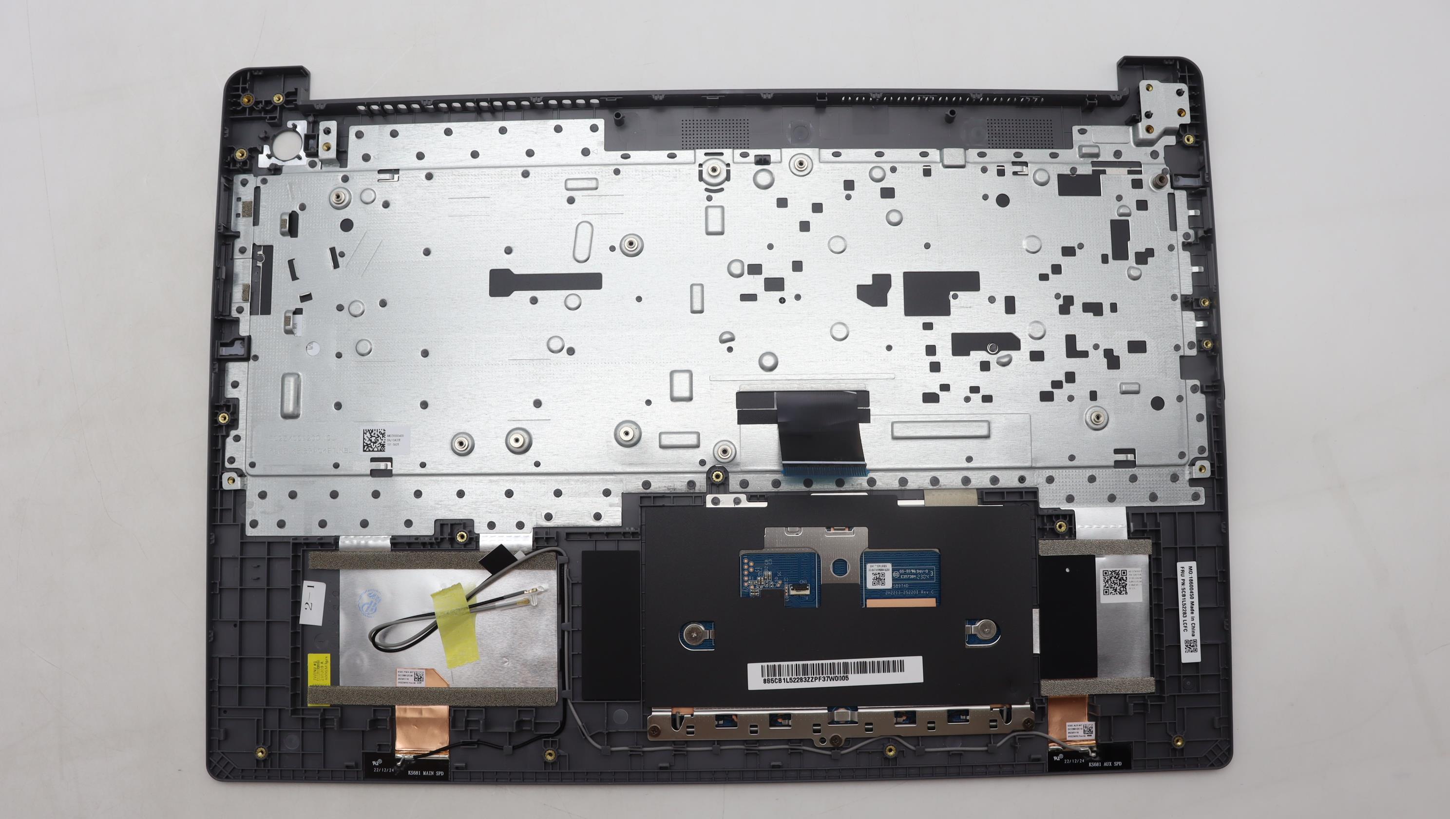 5CB1L52283 - Original Lenovo Keyboard with Upper Cover (Palmrest), English, 82X8, Fingerprint, No Backlight, Arctic Grey