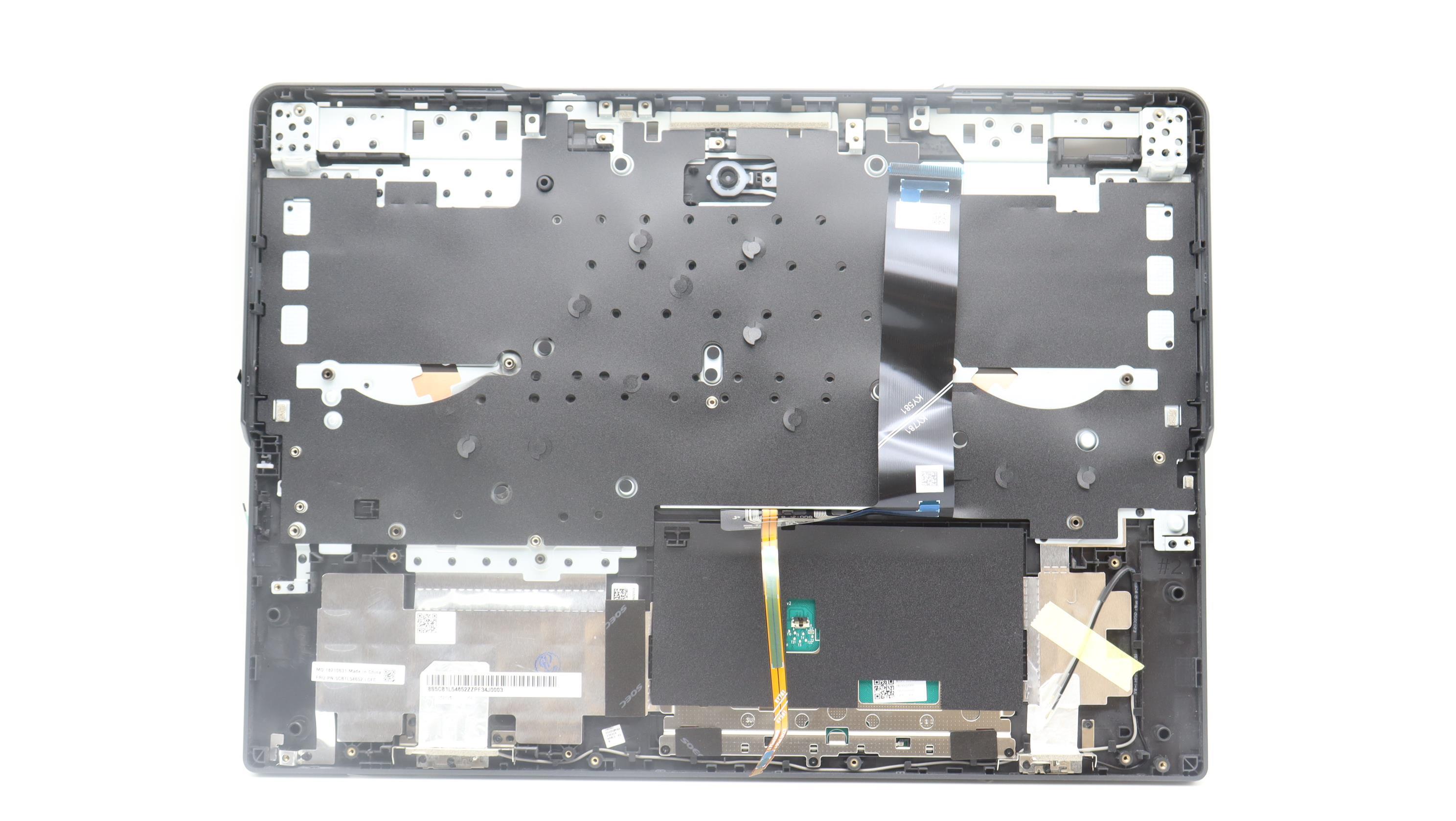5CB1L54652 - Original Lenovo Keyboard with Palmrest (Cover), English, Onyx Grey, White Backlight, 82WM