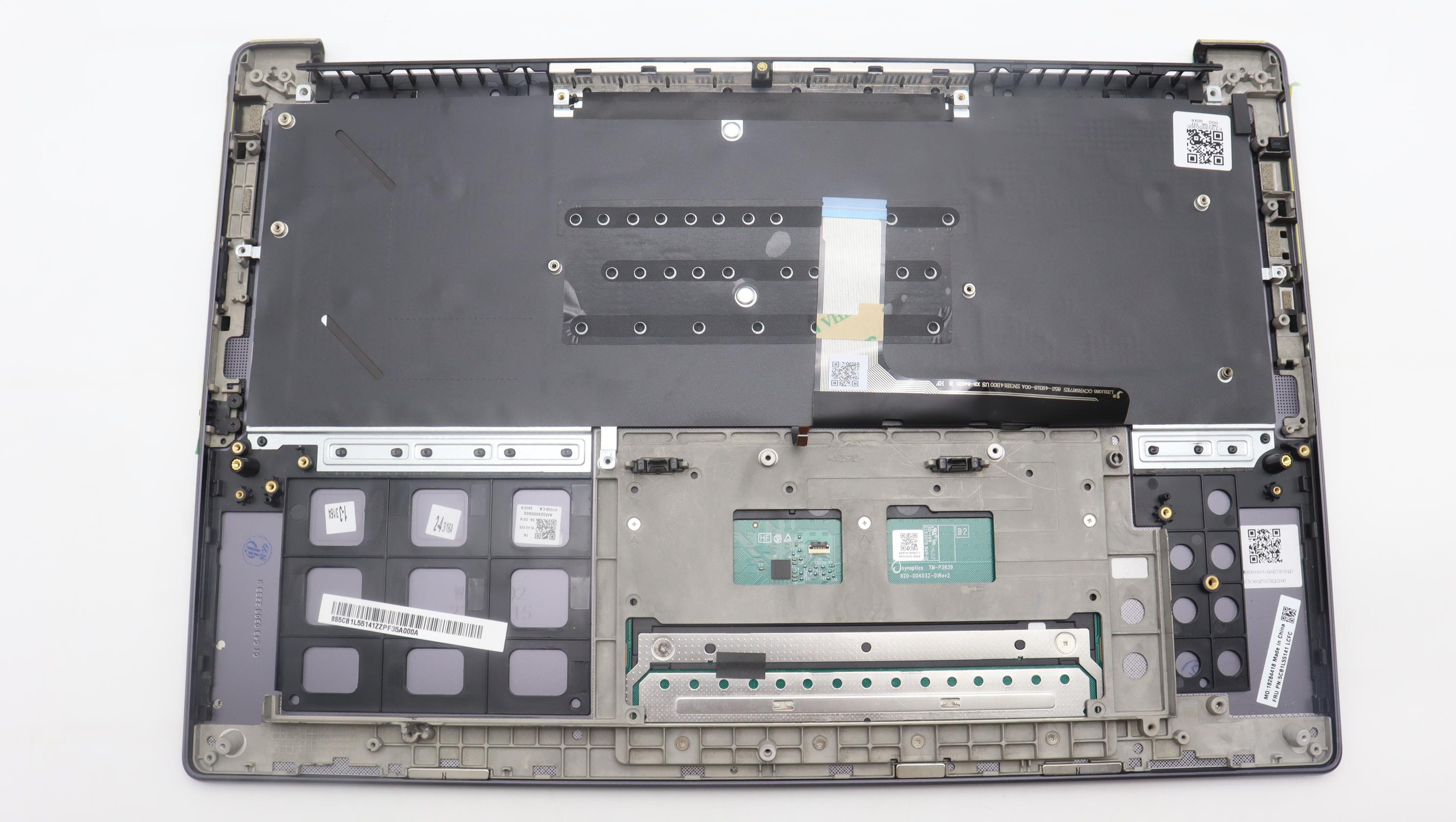 5CB1L55141 - Original Lenovo Keyboard with Palmrest (Cover), English, Storm Grey, 83BY