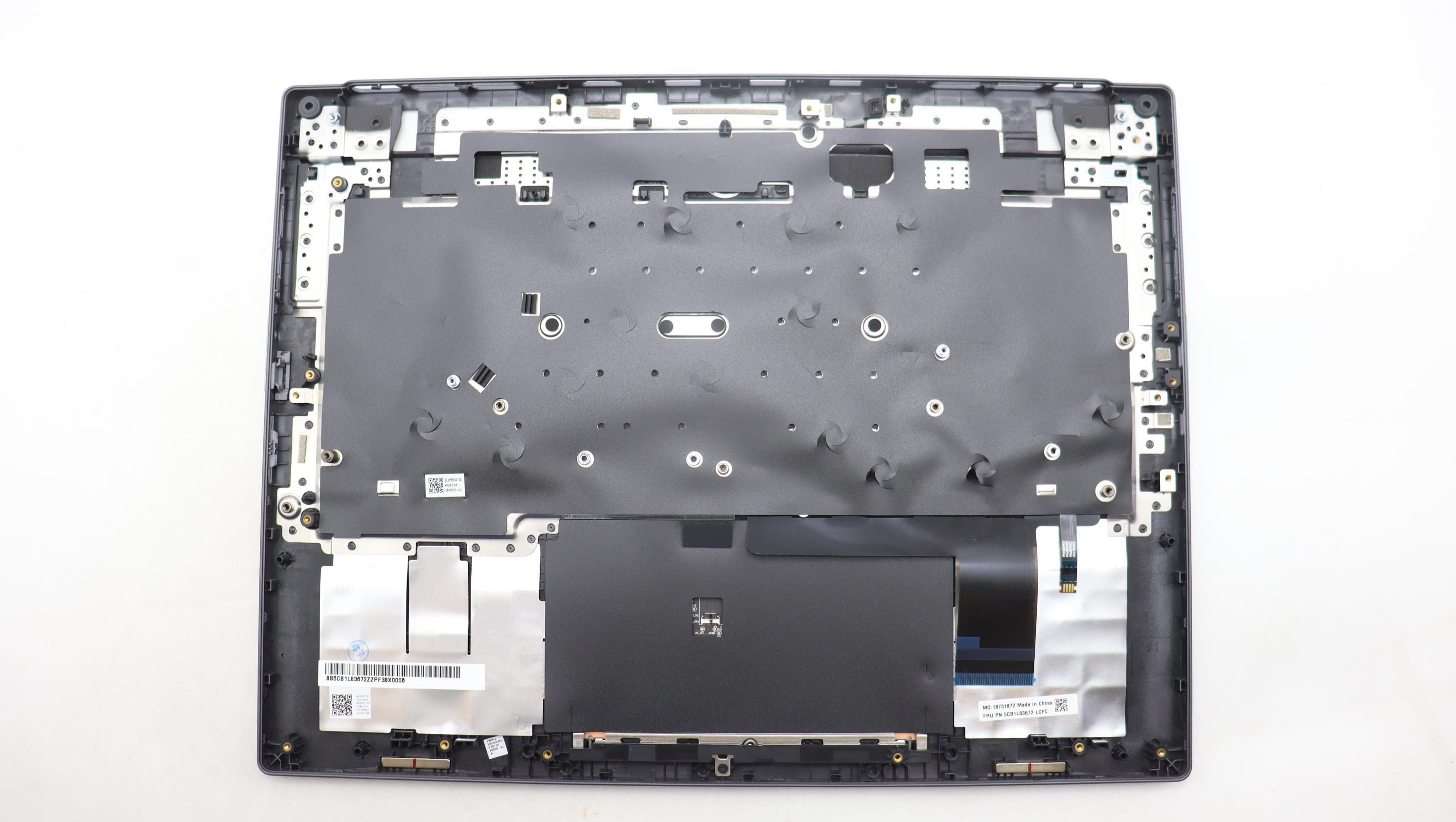 5CB1L83672 - Original Lenovo Keyboard with Palmrest (Cover), English, Slate Grey, Backlight, Fingerprint, 82Y5