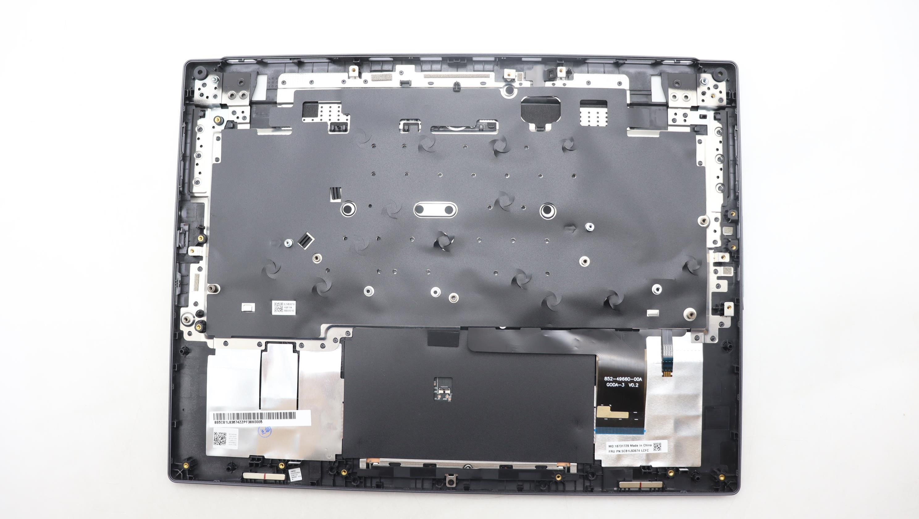 5CB1L83674 - Original Lenovo Keyboard with Palmrest (Cover), English, Slate Grey, Backlight, Fingerprint, 82Y5