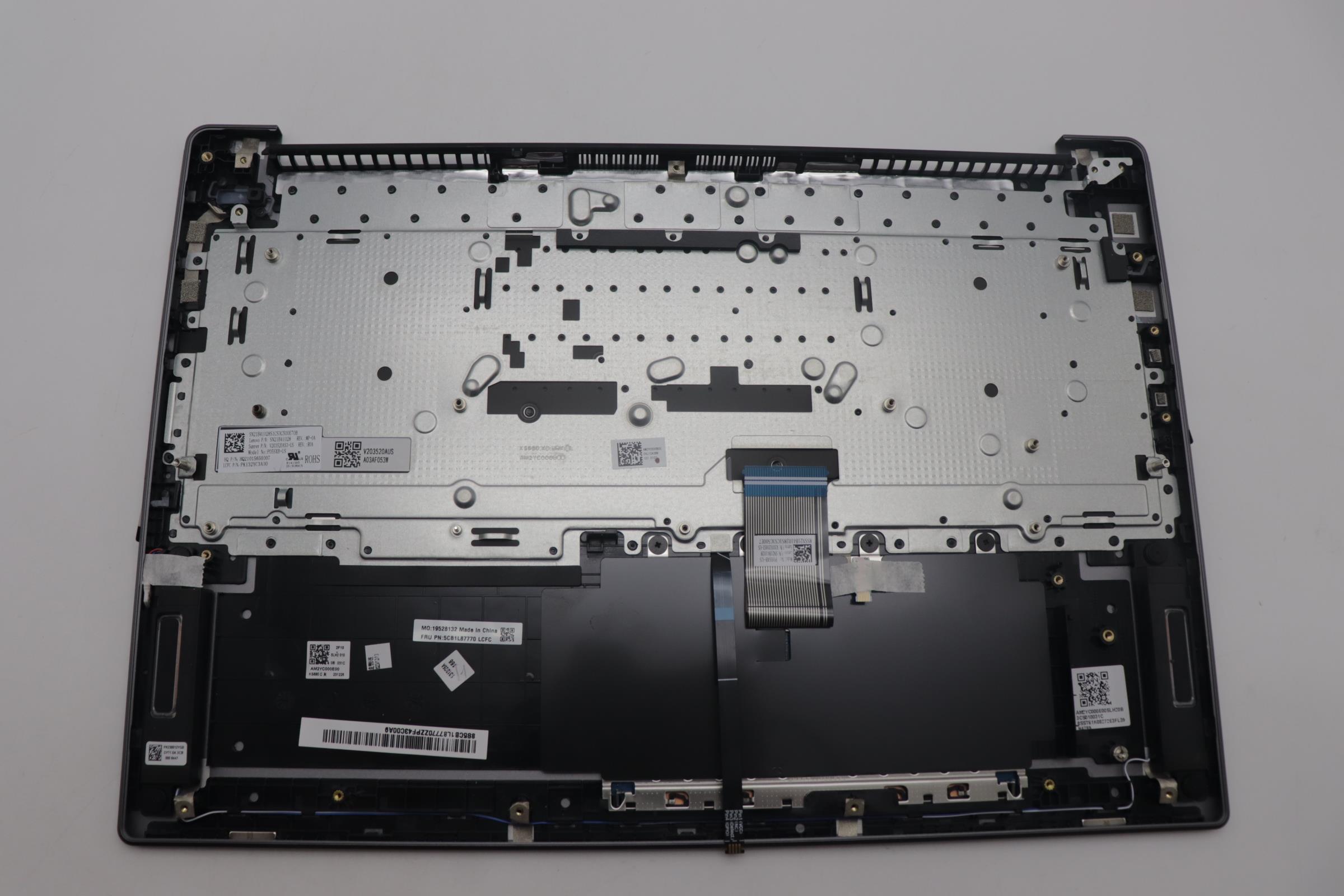 5CB1L87770 - Original Lenovo Keyboard with Palmrest (Cover), English, Arctic Grey, 83AQ
