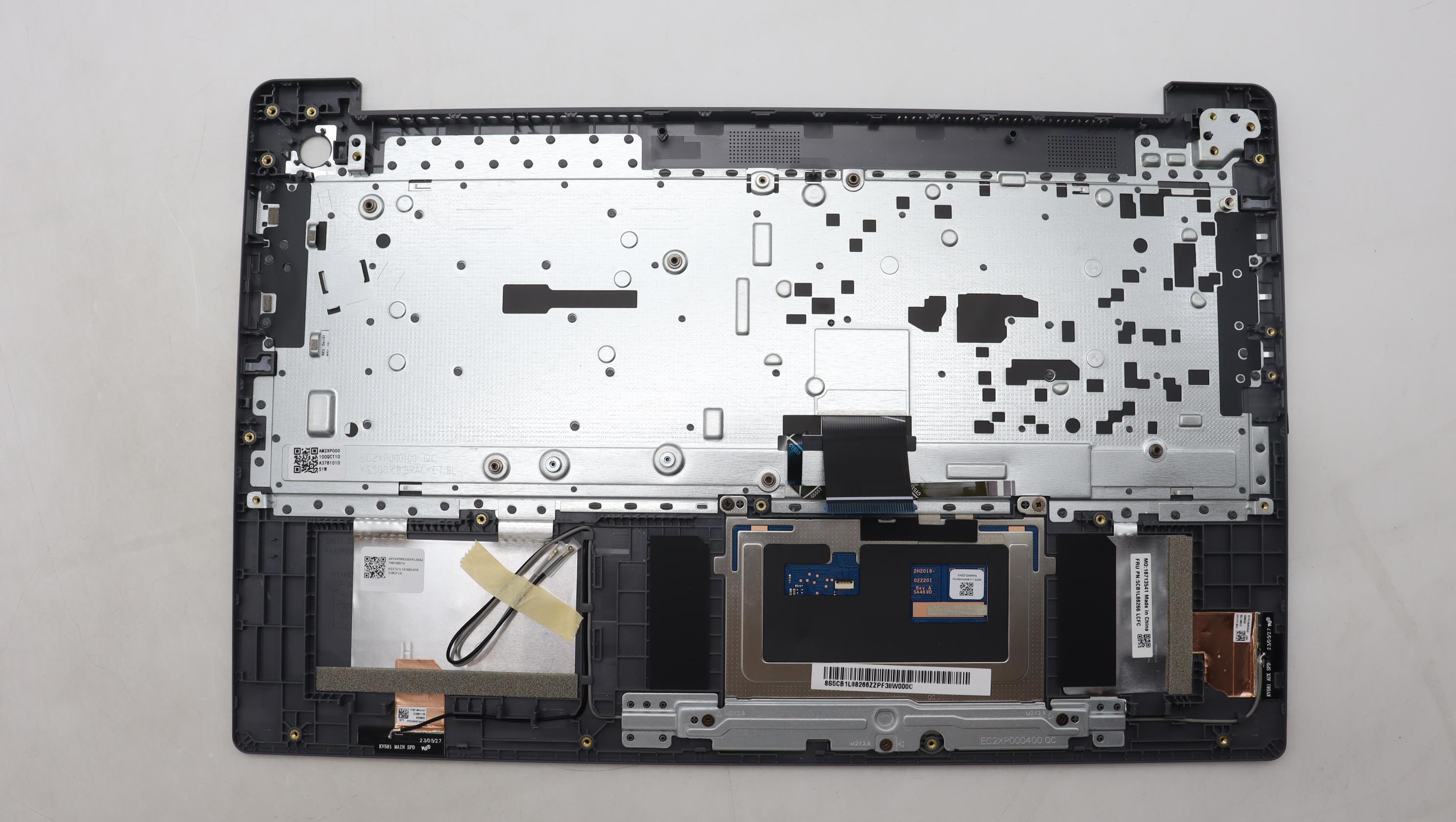 5CB1L88266 - Original Lenovo Keyboard with Palmrest (Cover), English, Arctic Grey, Backlight, Fingerprint, 83ER