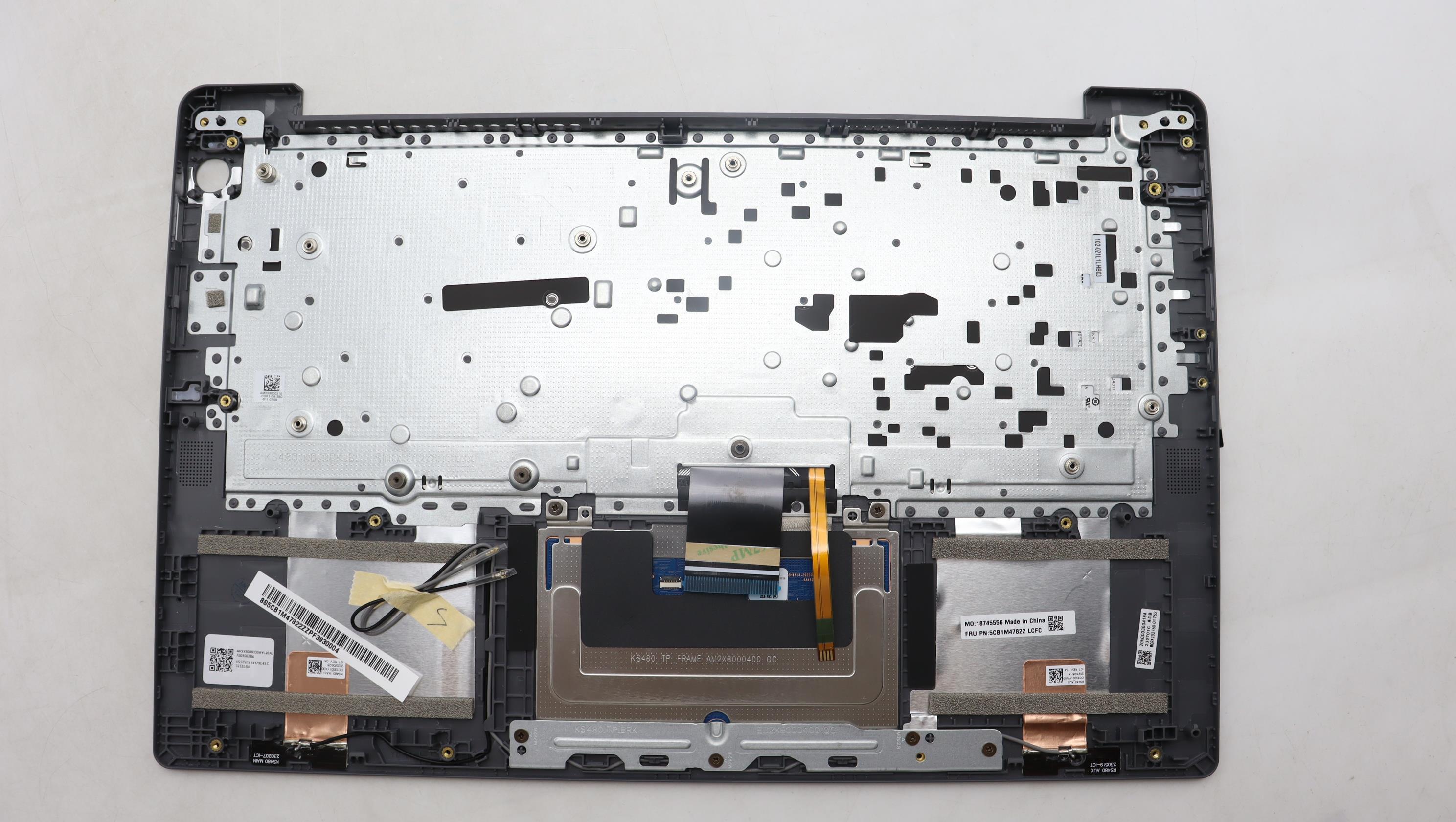 5CB1M47822 - Original Lenovo Keyboard with Palmrest (Cover), English, Arctic Grey, Fingerprint, 83EL