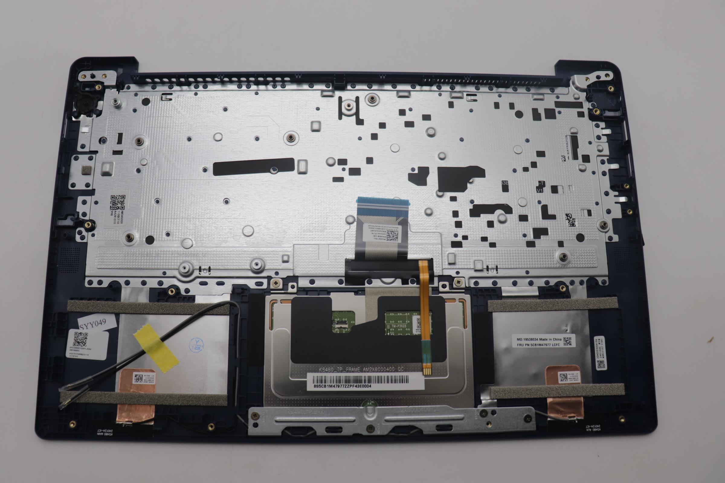 5CB1M47977 - Original Lenovo Keyboard with Palmrest (Cover), English, Abyss Blue, Non_Fingerprint, 83EL
