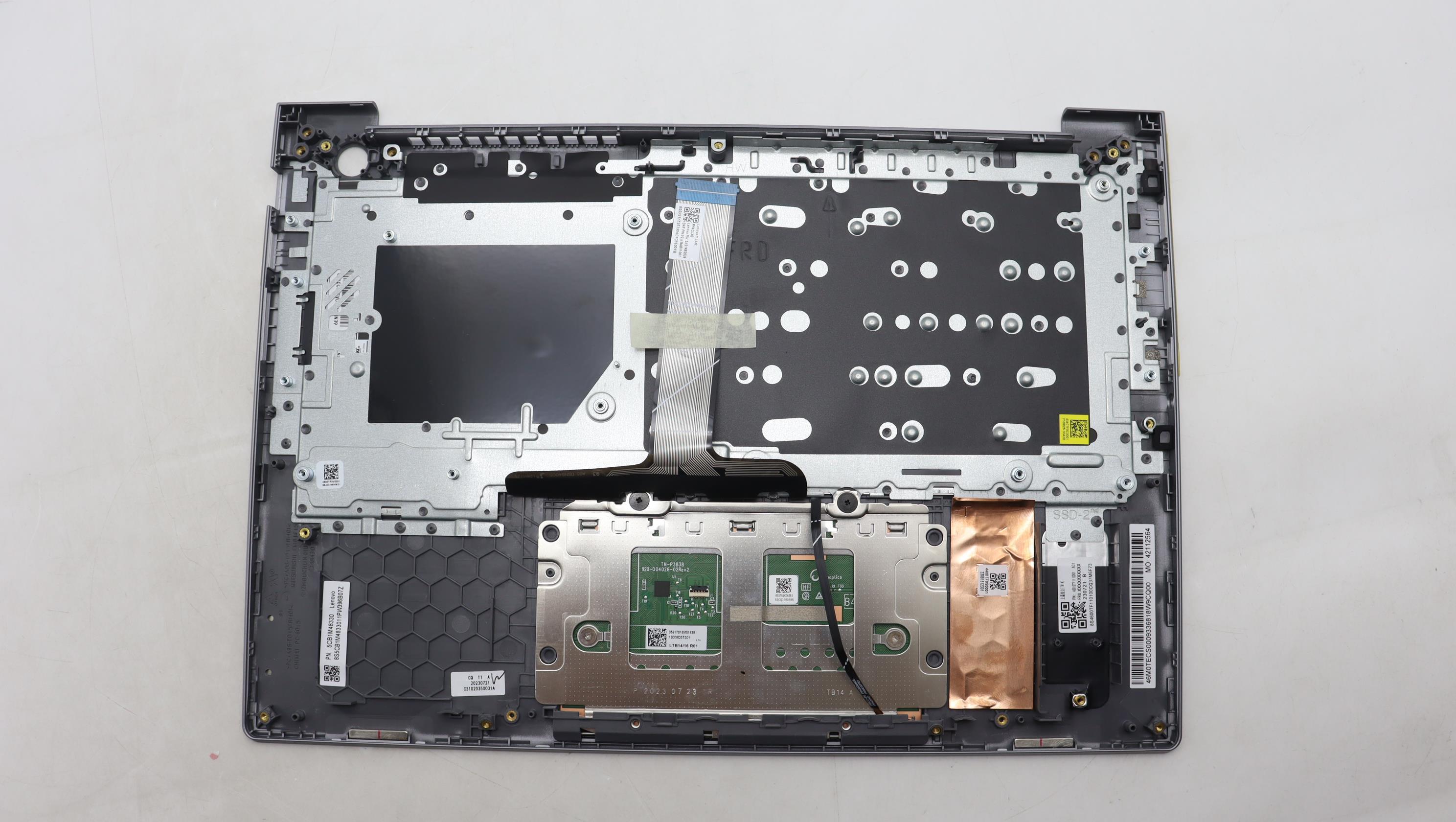 5CB1M48330 - Original Lenovo Keyboard with Palmrest (Cover), English, Arctic Grey, Backlight, 21KJ