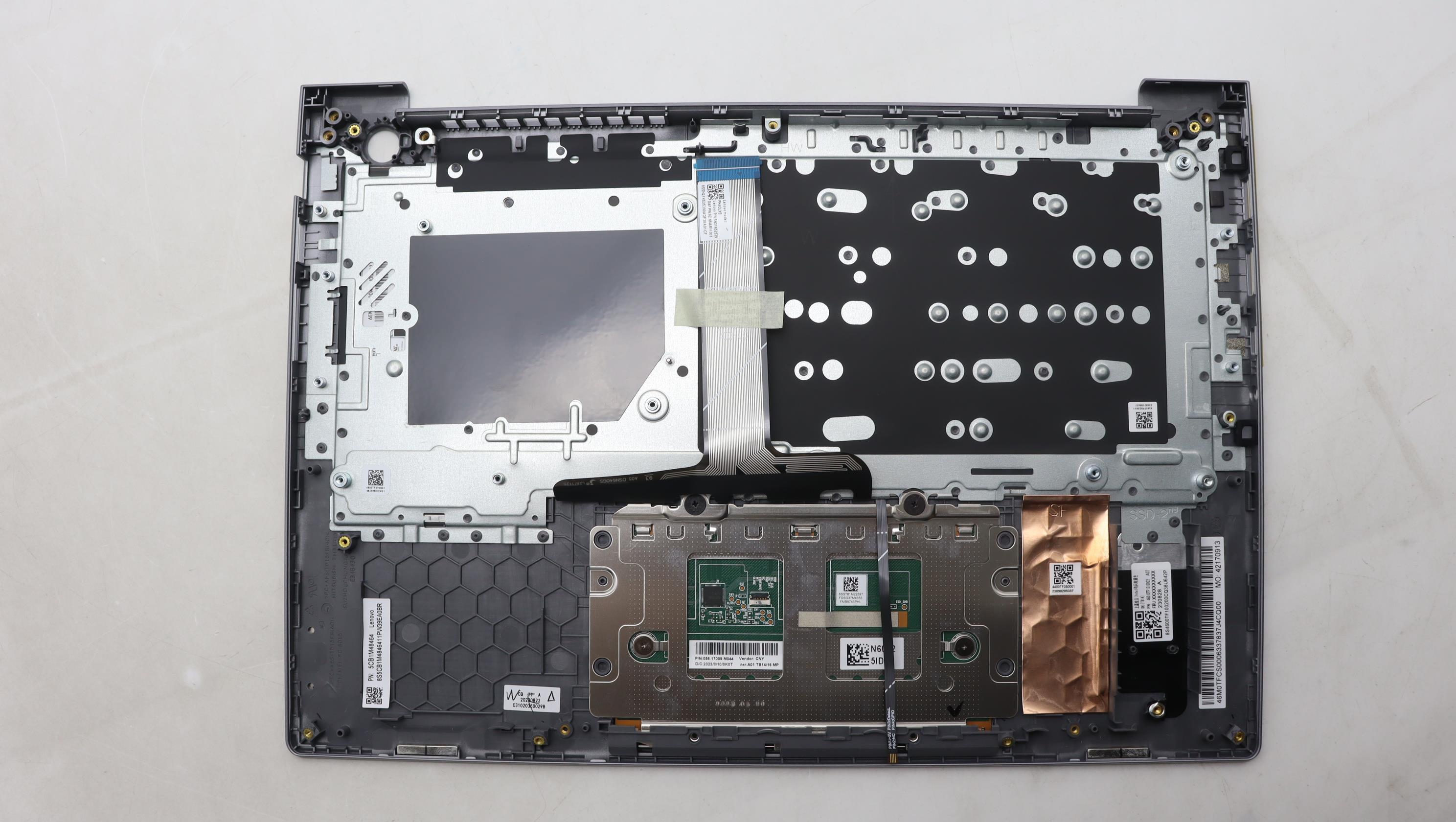 5CB1M48464 - Original Lenovo Keyboard with Palmrest (Cover), English, Arctic Grey, Backlight, 21KG