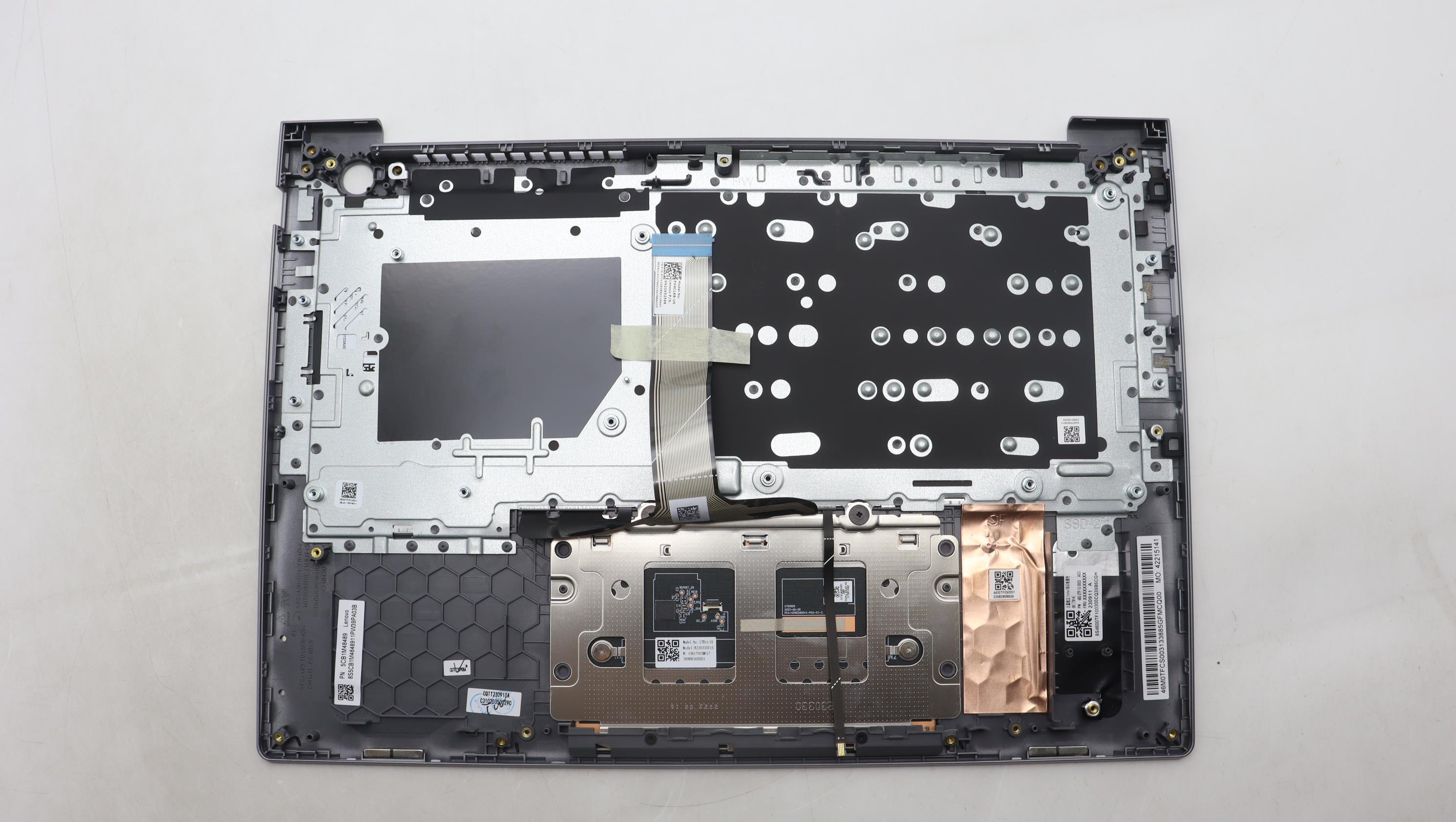 5CB1M48489 - Original Lenovo Keyboard with Palmrest (Cover), English, Arctic Grey, Backlight, 21KG
