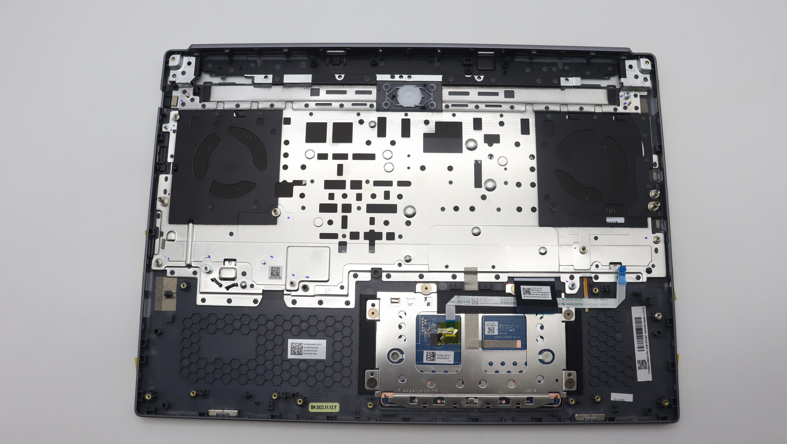 5CB1M72407 - Original Lenovo Keyboard with Palmrest (Cover), English, Luna Grey, Backlight, 83DG