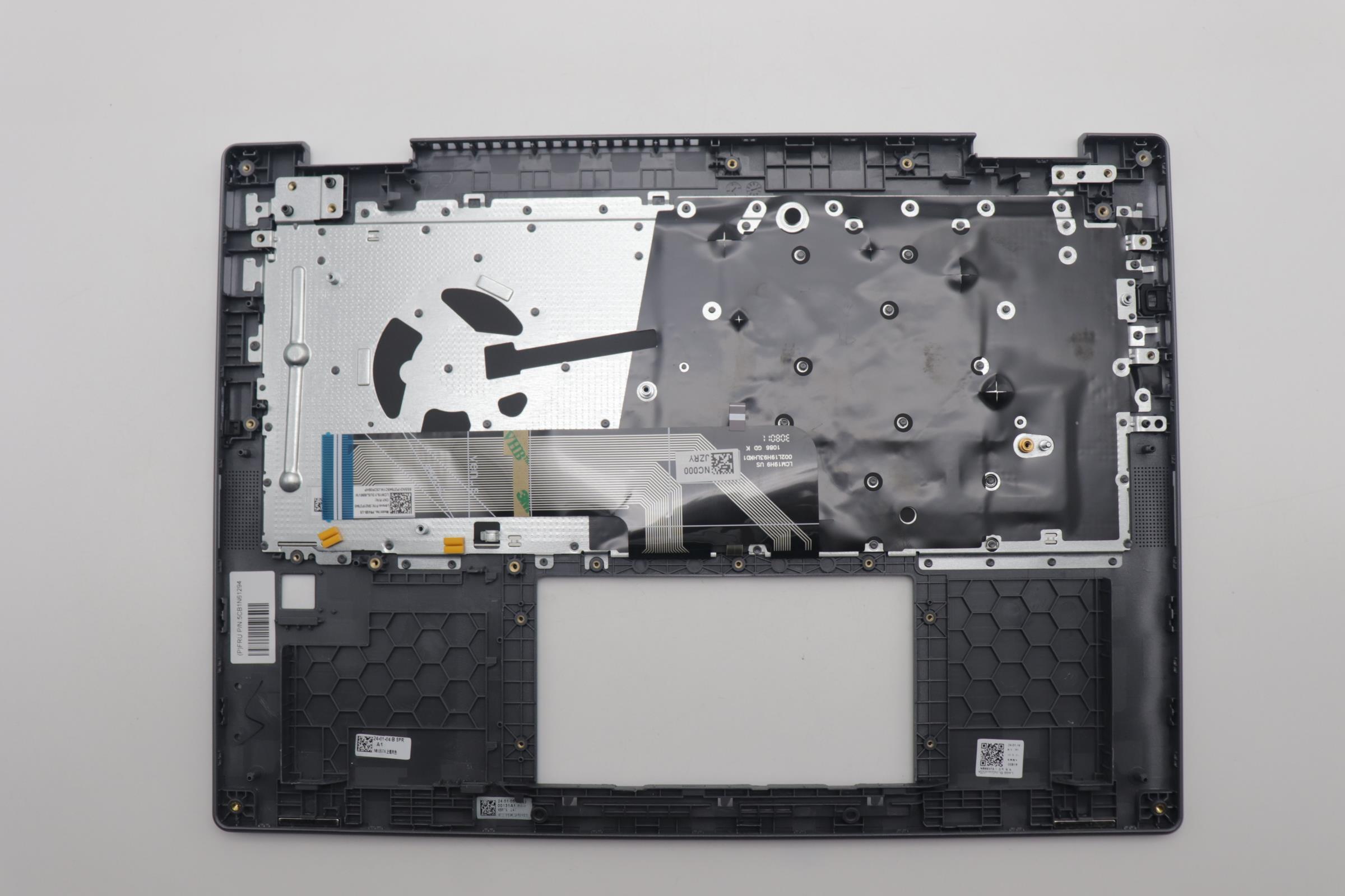 5CB1N61294 - Original Lenovo Keyboard with Palmrest (Cover), English, Luna Grey, w/Storm Grey Keycaps, 83DR