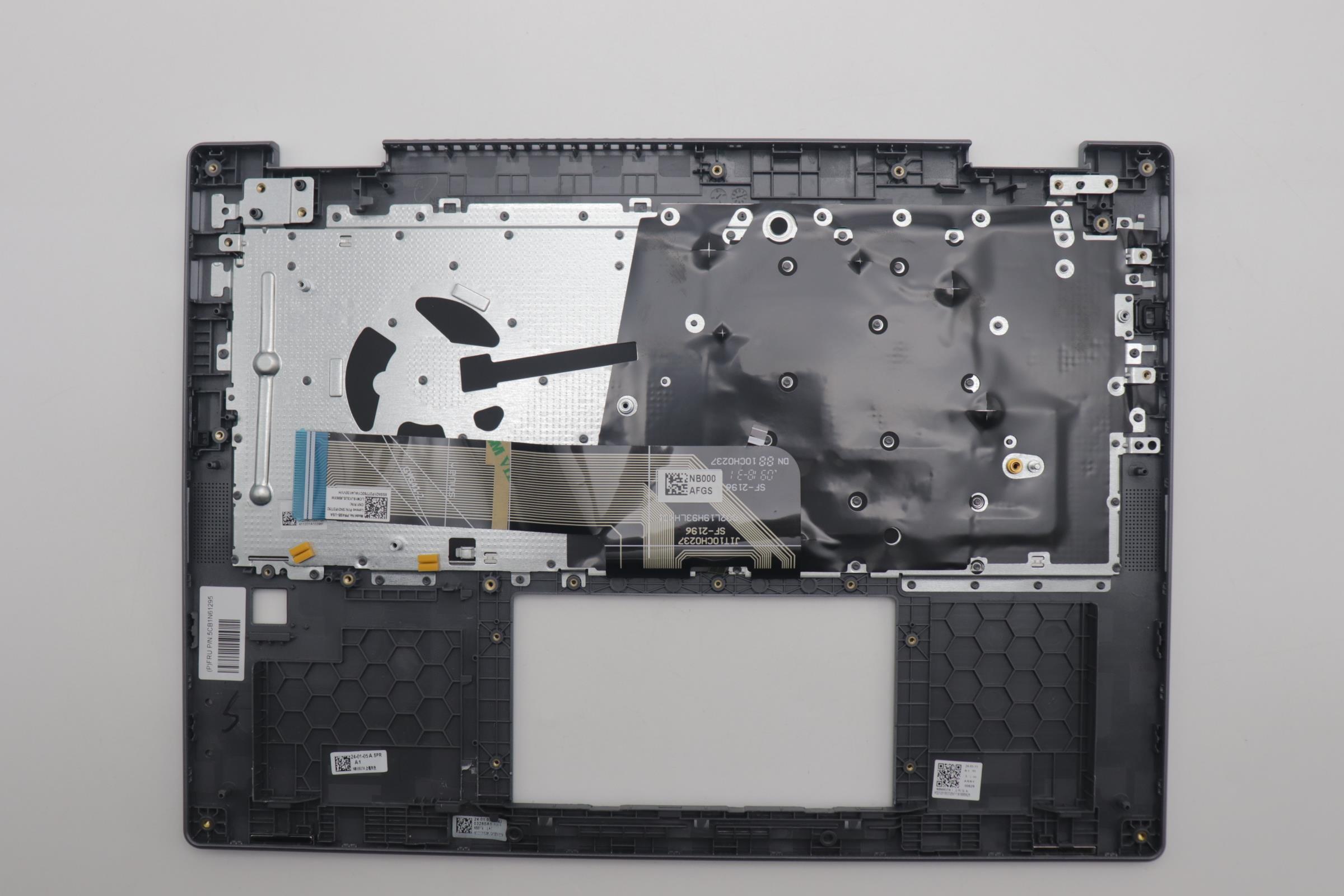 5CB1N61295 - Original Lenovo Keyboard with Palmrest (Cover), English, Luna Grey, w/Storm Grey Keycaps, 83DR