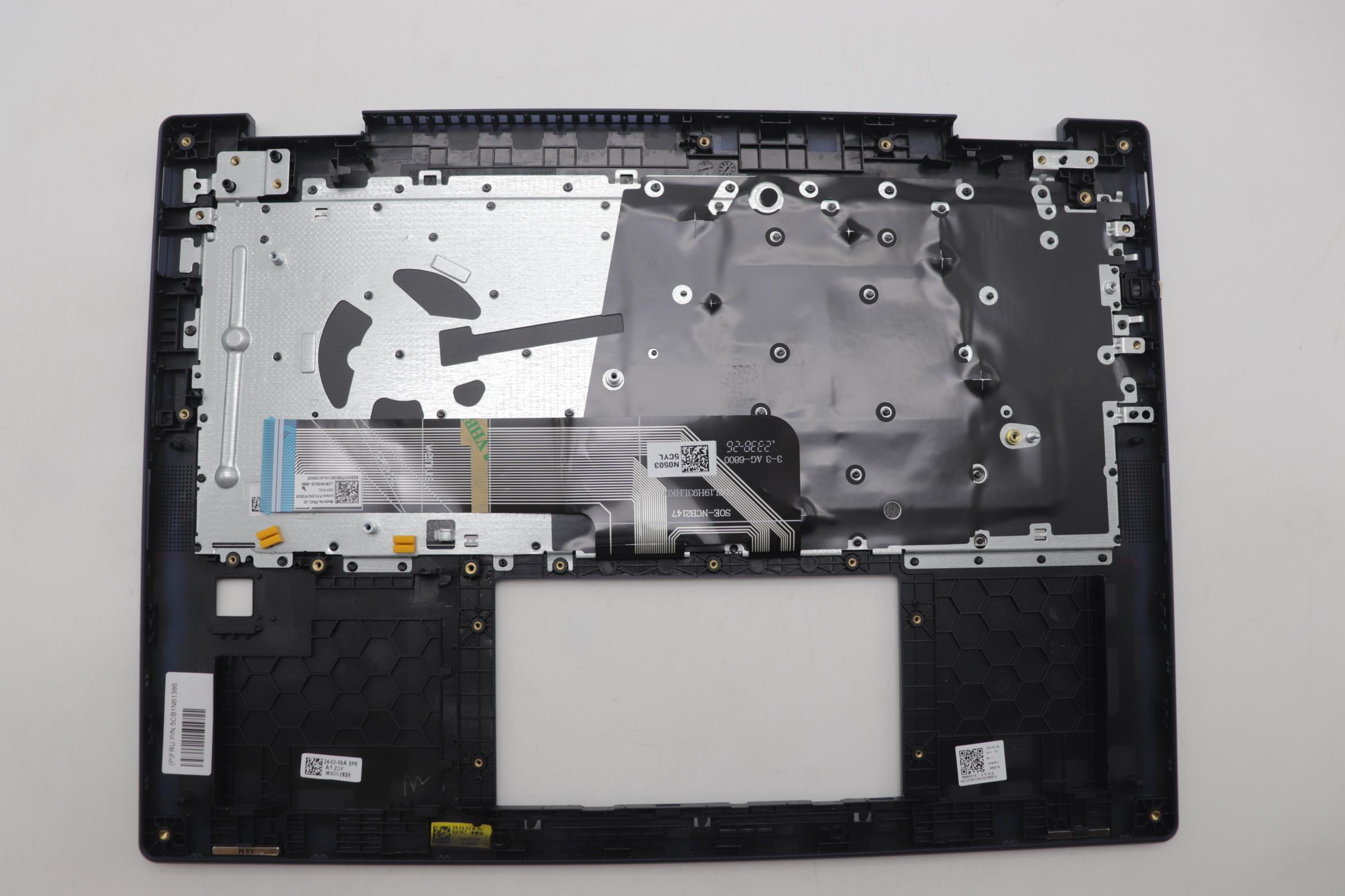 5CB1N61386 - Original Lenovo Keyboard with Palmrest (Cover), English, Cosmic Blue, w/Grey Keycaps, 83DR