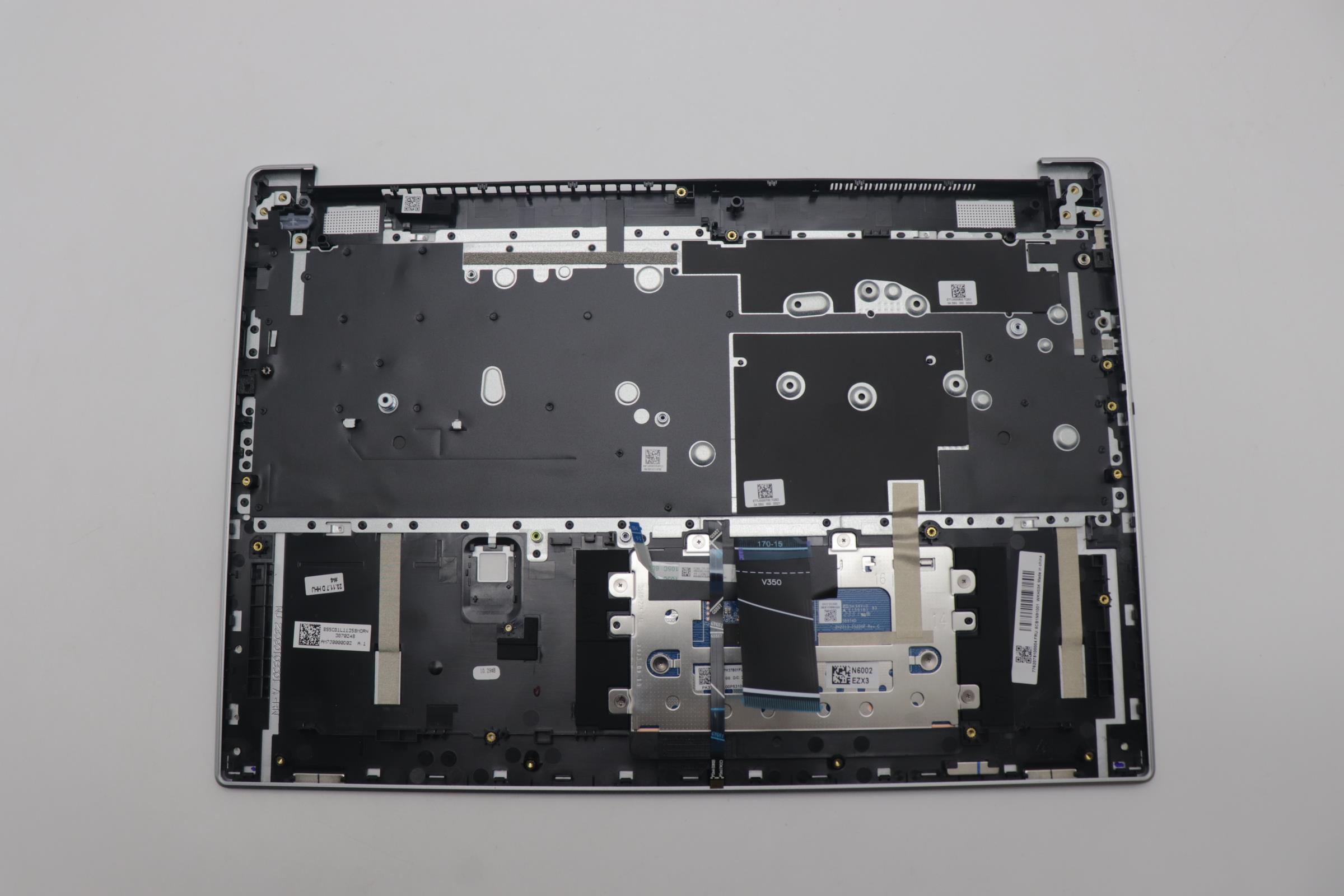 5CB1N91001 - Original Lenovo Keyboard with Palmrest (Cover), English, Cloud Grey, Backlight, Fingerprint, 83FW