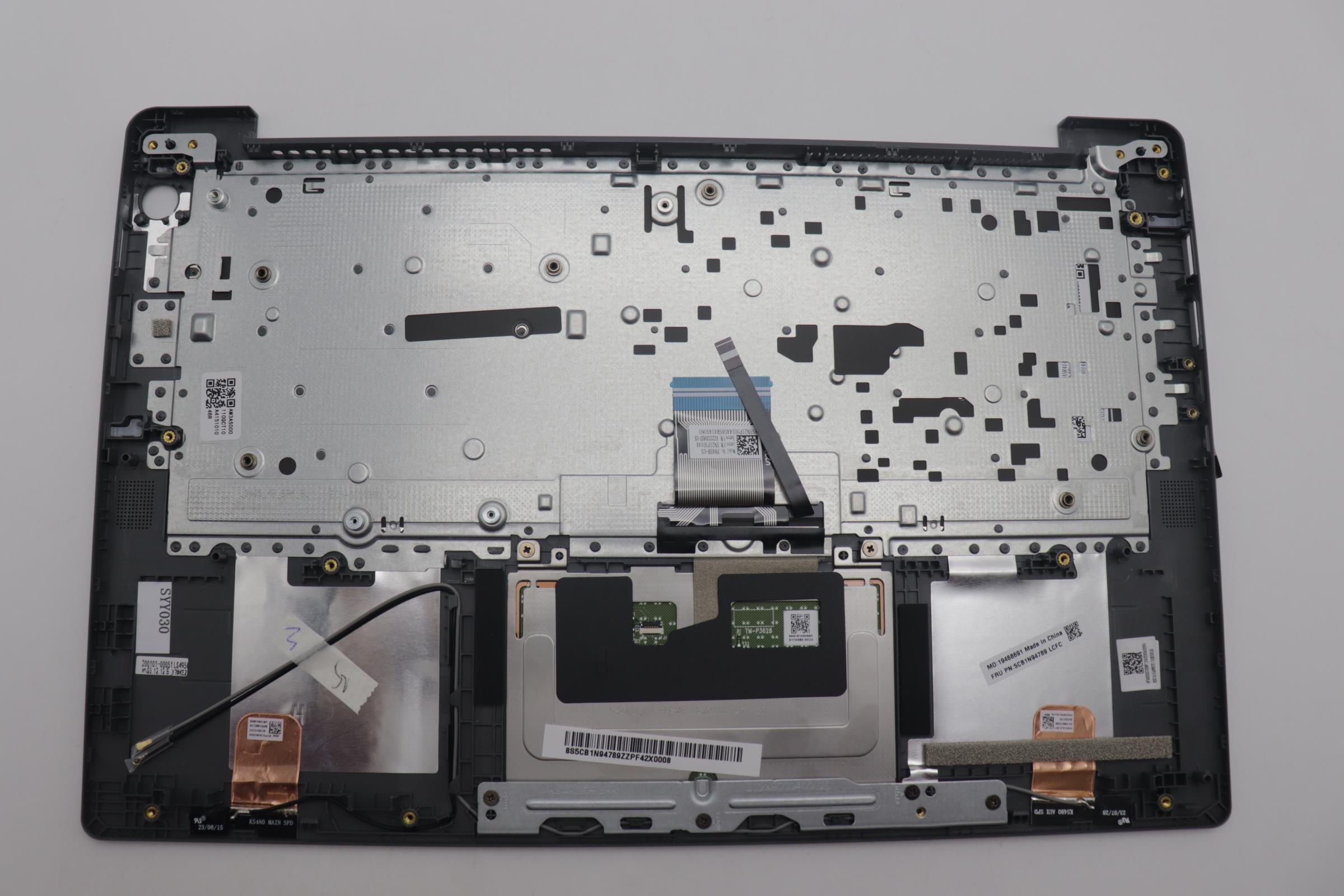 5CB1N94789 - Original Lenovo Keyboard with Palmrest (Cover), English, Arctic Grey, Backlight, 83E5