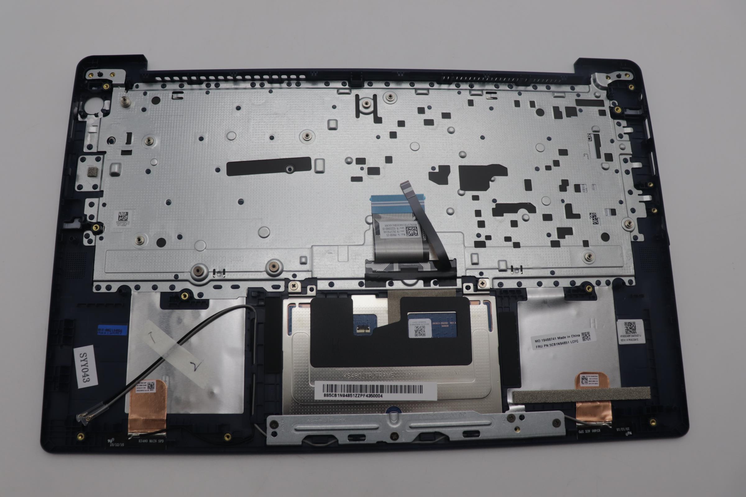 5CB1N94851 - Original Lenovo Keyboard with Palmrest (Cover), English, Abyss Blue, Backlight, 83E5