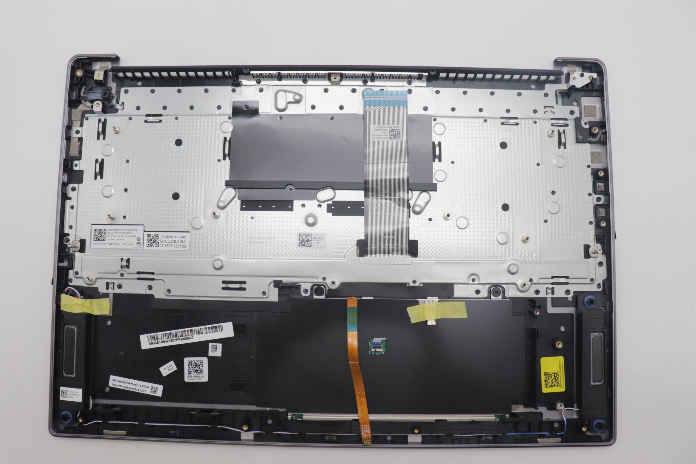 5CB1N94918 - Original Lenovo Keyboard with Palmrest (Cover), English, Arctic Grey, 83D5