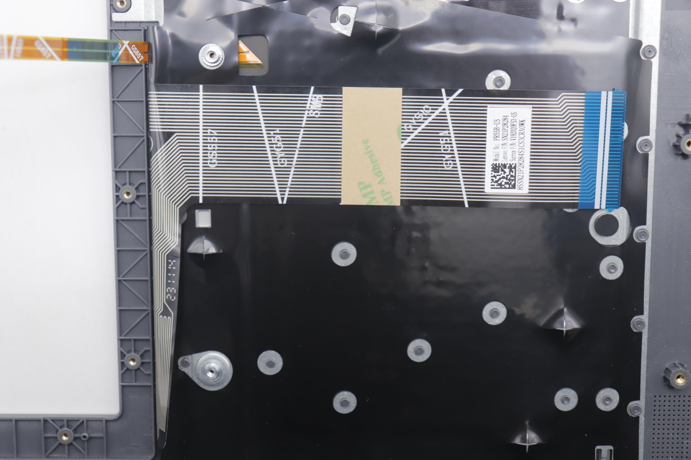 5CB1N95063 - Original Lenovo Keyboard with Palmrest (Cover), English, Luna Grey, Fingerprint, 83DS