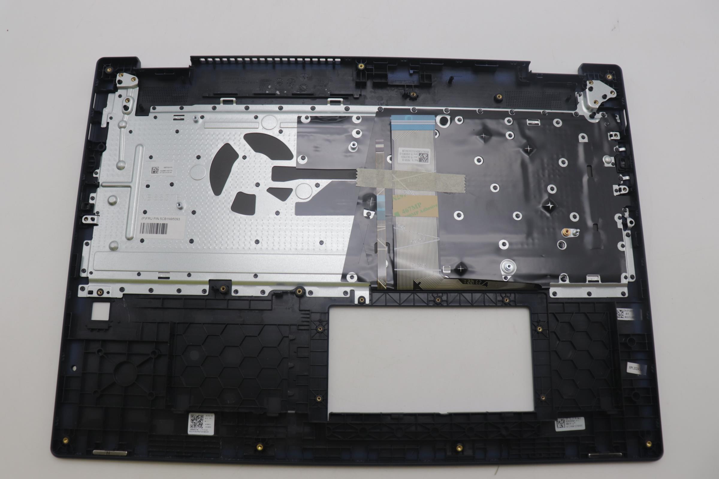 5CB1N95093 - Original Lenovo Keyboard with Palmrest (Cover), English, Cosmic Blue, Fingerprint, 83DS