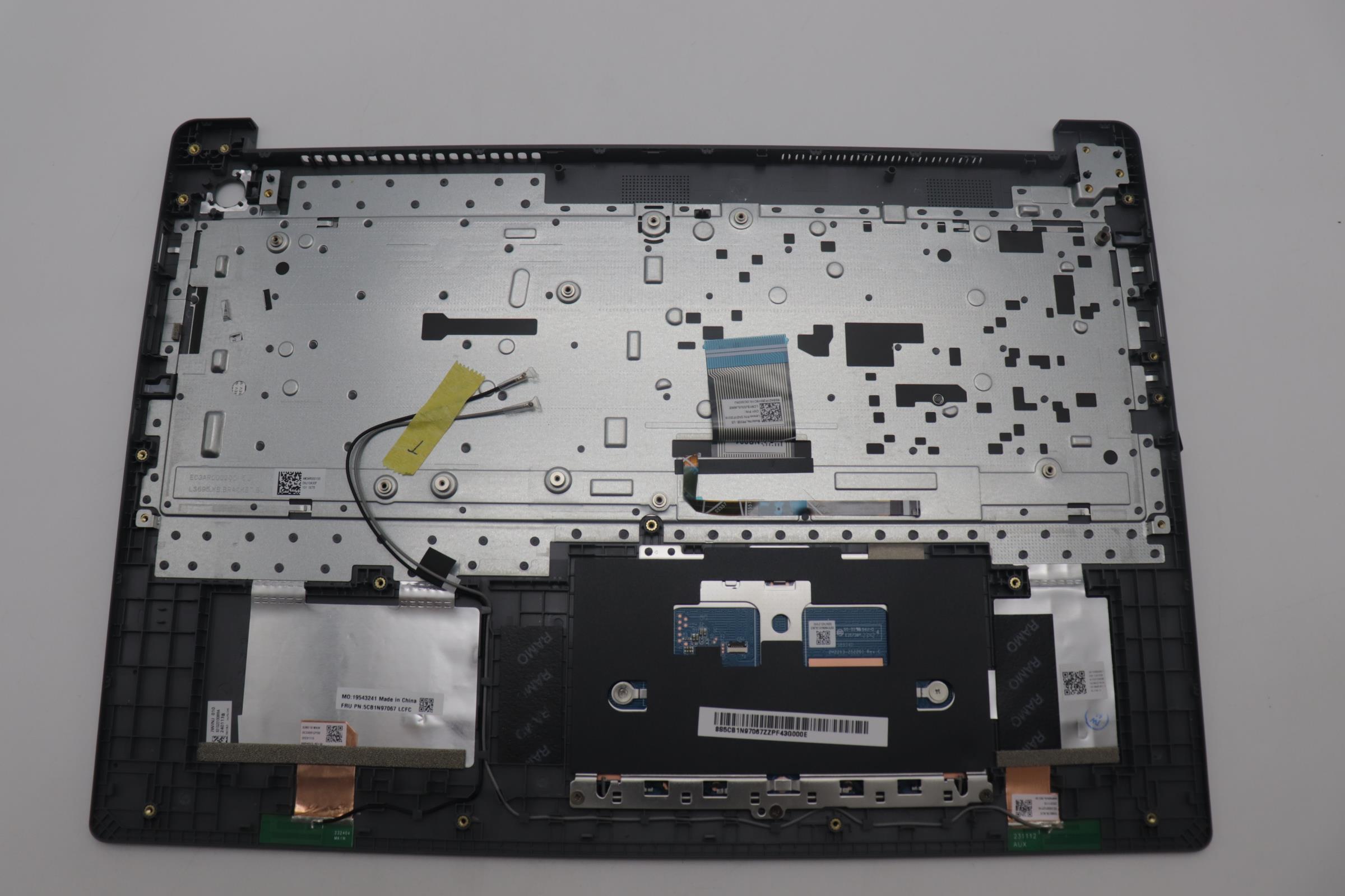 5CB1N97067 - Original Lenovo Keyboard with Palmrest (Cover), English, Arctic Grey, Backlight, Fingerprint, 83E7