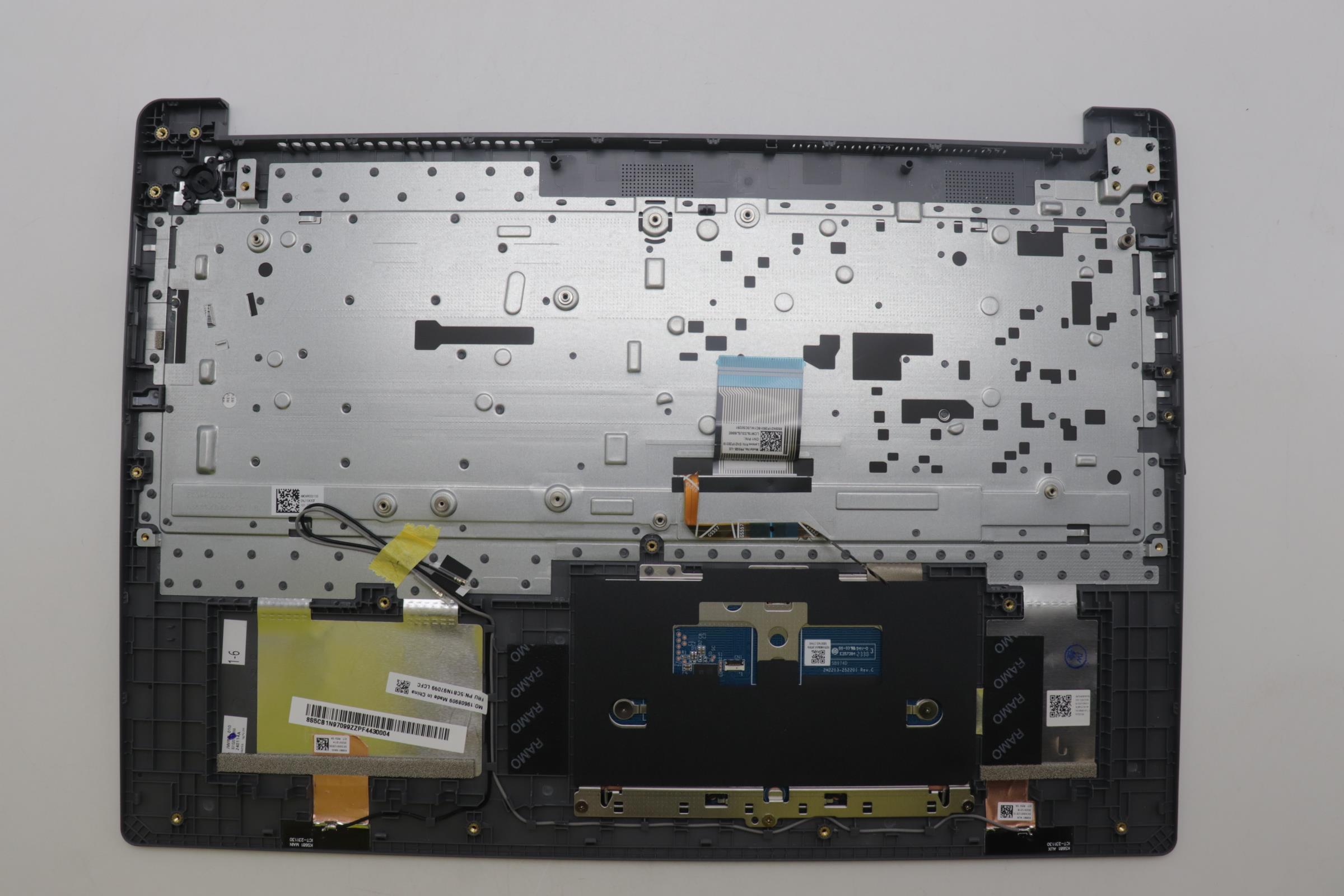 5CB1N97099 - Original Lenovo Keyboard with Palmrest (Cover), English, Arctic Grey, Backlight, Non_Fingerprint, 83E7