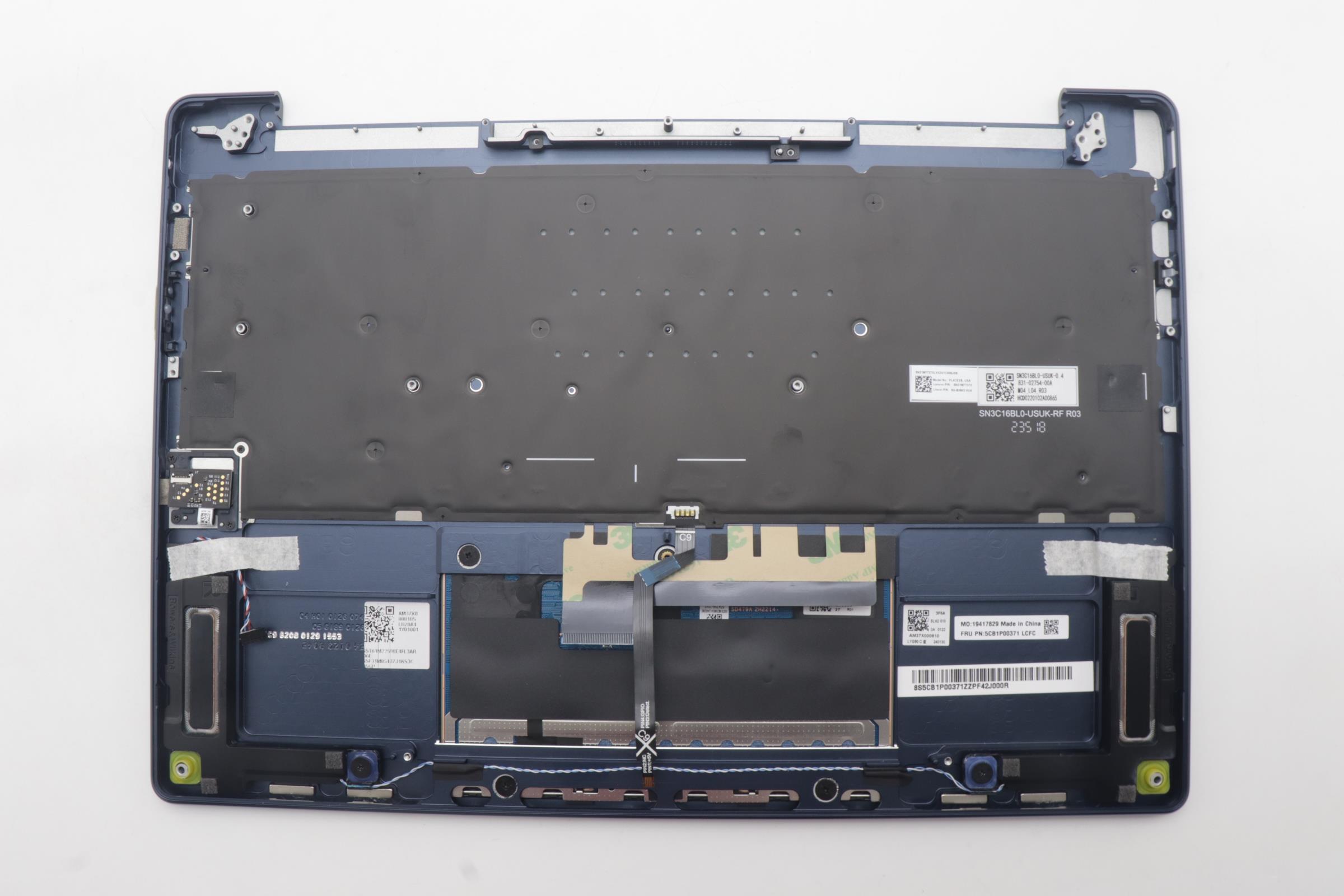 5CB1P00371 - Original Lenovo Keyboard with Palmrest (Cover), English, Cosmic Blue, 83AC