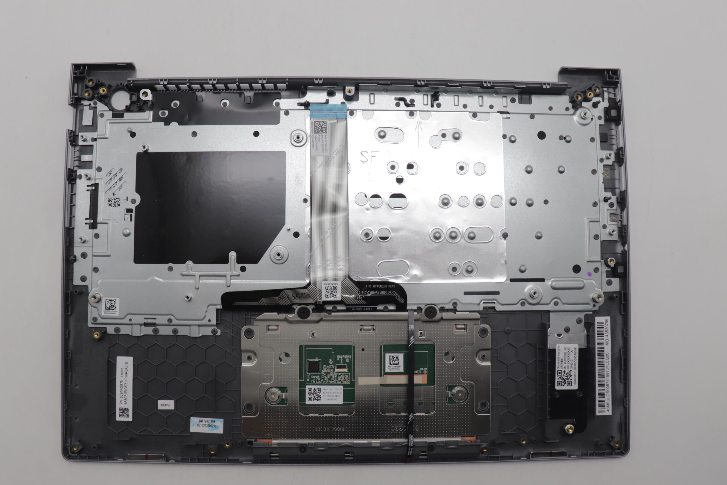 5CB1P00878 - Original Lenovo Keyboard with Palmrest (Cover), English, Arctic Grey, Backlight, 21MR