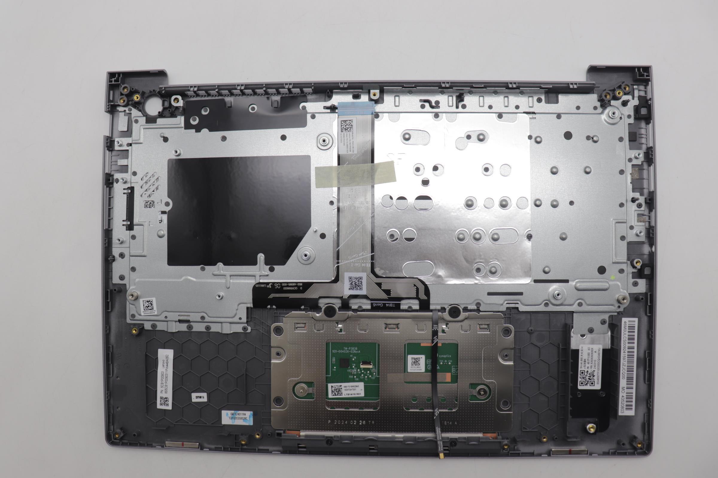 5CB1P00903 - Original Lenovo Keyboard with Palmrest (Cover), English, Arctic Grey, Backlight, 21MR