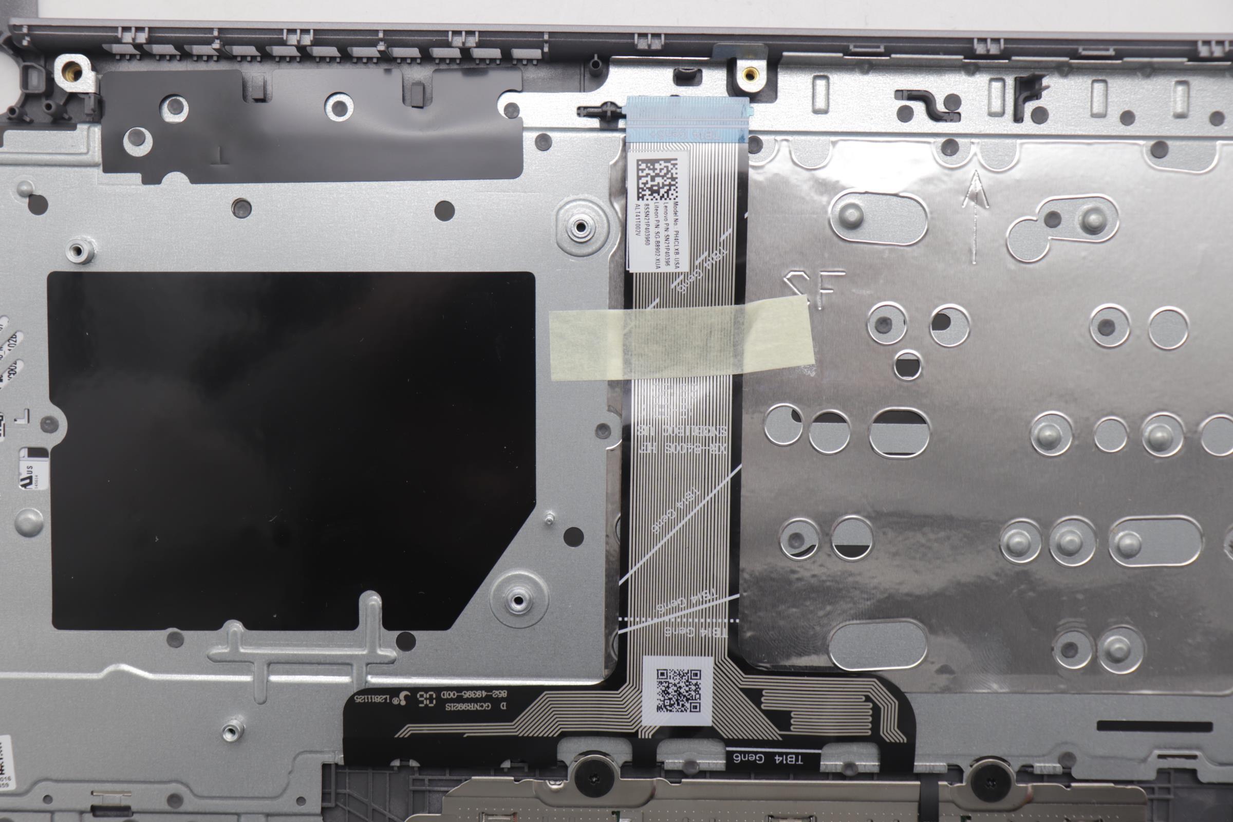 5CB1P00903 - Original Lenovo Keyboard with Palmrest (Cover), English, Arctic Grey, Backlight, 21MR