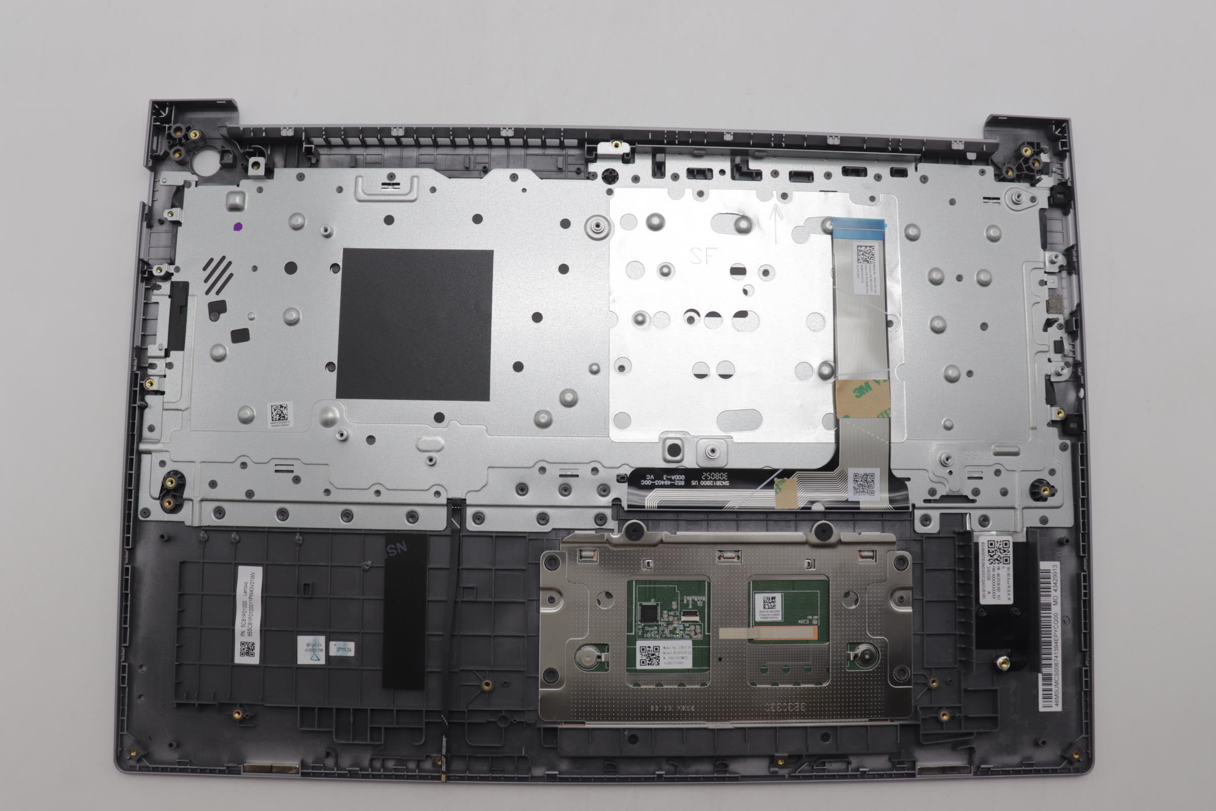 5CB1P01000 - Original Lenovo Keyboard with Palmrest (Cover), English, Arctic Grey, Backlight, 21MS