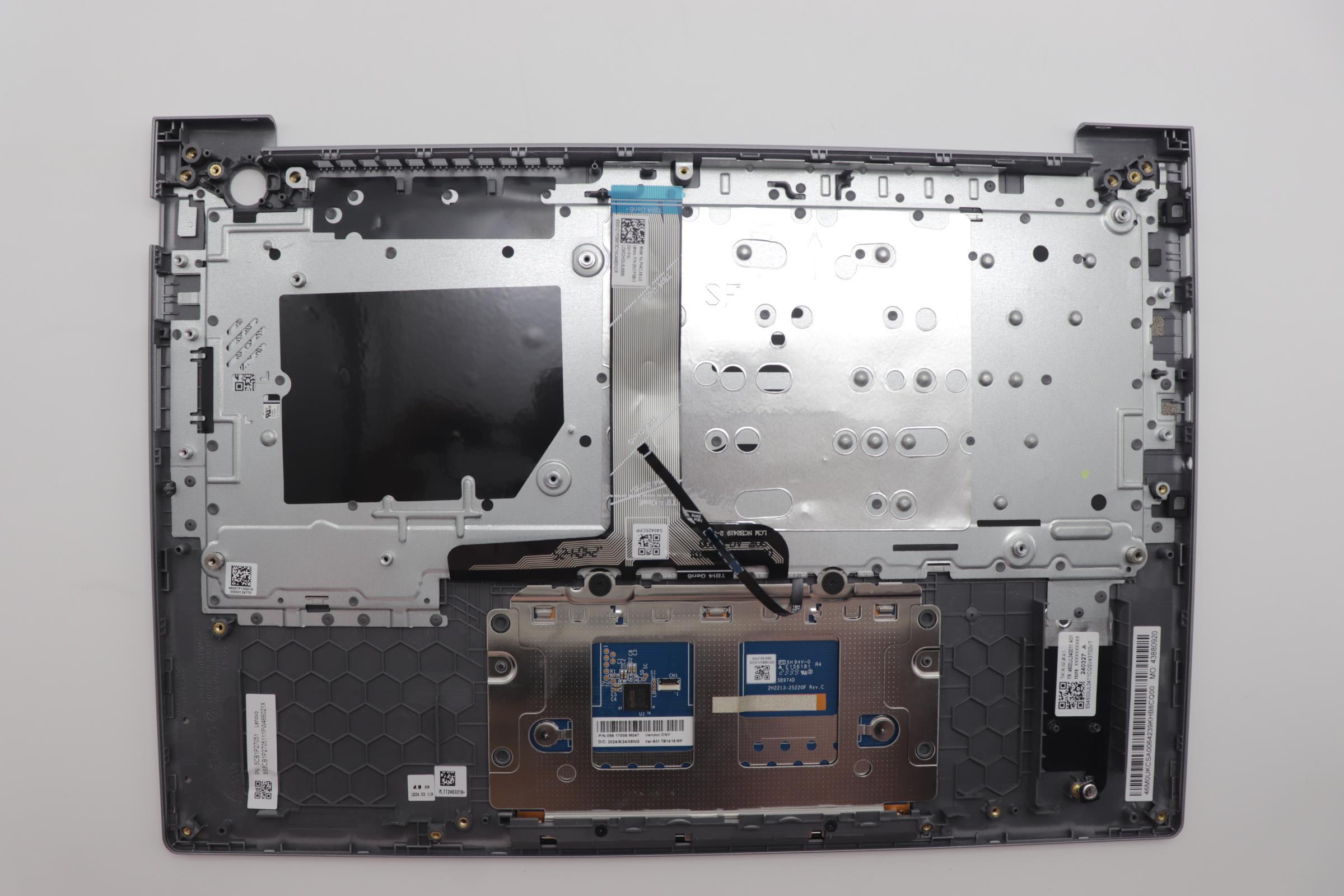 5CB1P27051 - Original Lenovo Keyboard with Palmrest (Upper Case) English, Arctic Grey, Backlight, 21MV