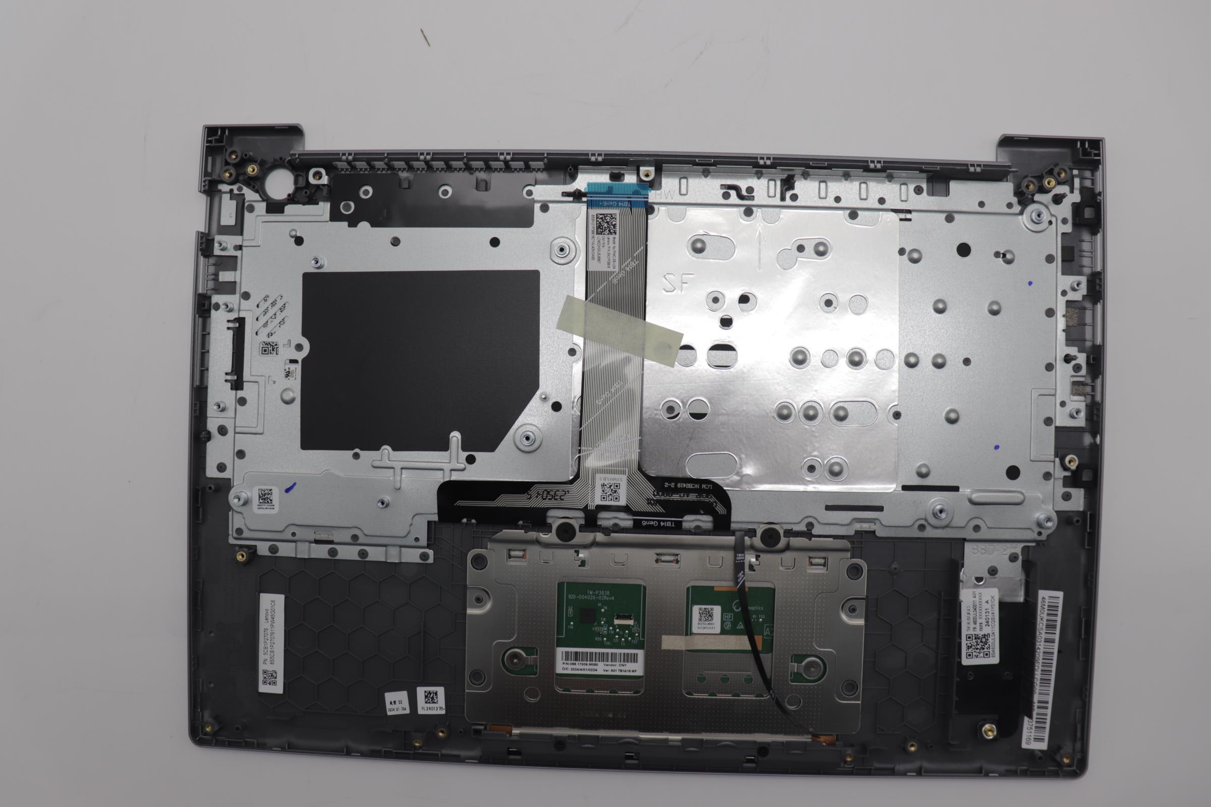 5CB1P27076 - Original Lenovo Keyboard with Palmrest (Upper Case) English, Arctic Grey, Backlight, 21MV
