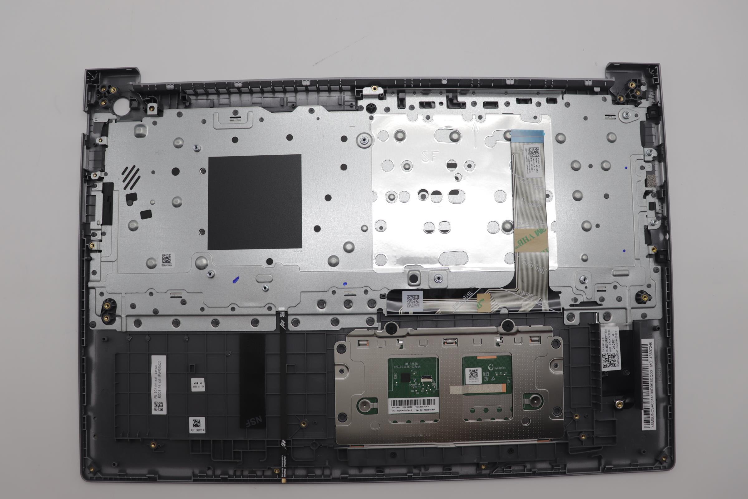5CB1P31133 - Original Lenovo Keyboard with Palmrest (Upper Case) English, Arctic Grey, Backlight, 21MW
