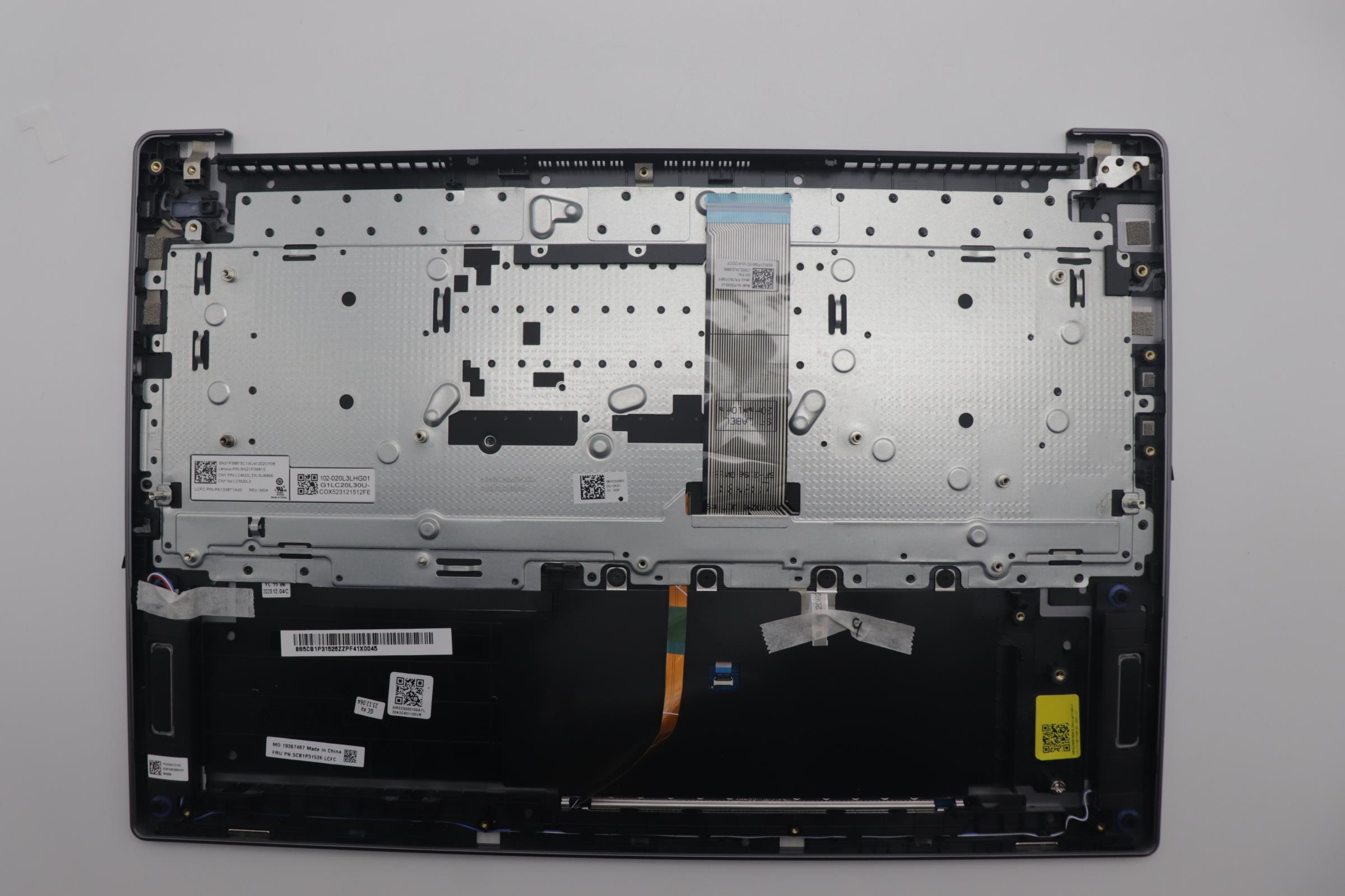 5CB1P31526 - Original Lenovo Keyboard with Palmrest (Cover), English, Arctic Grey, 83D4