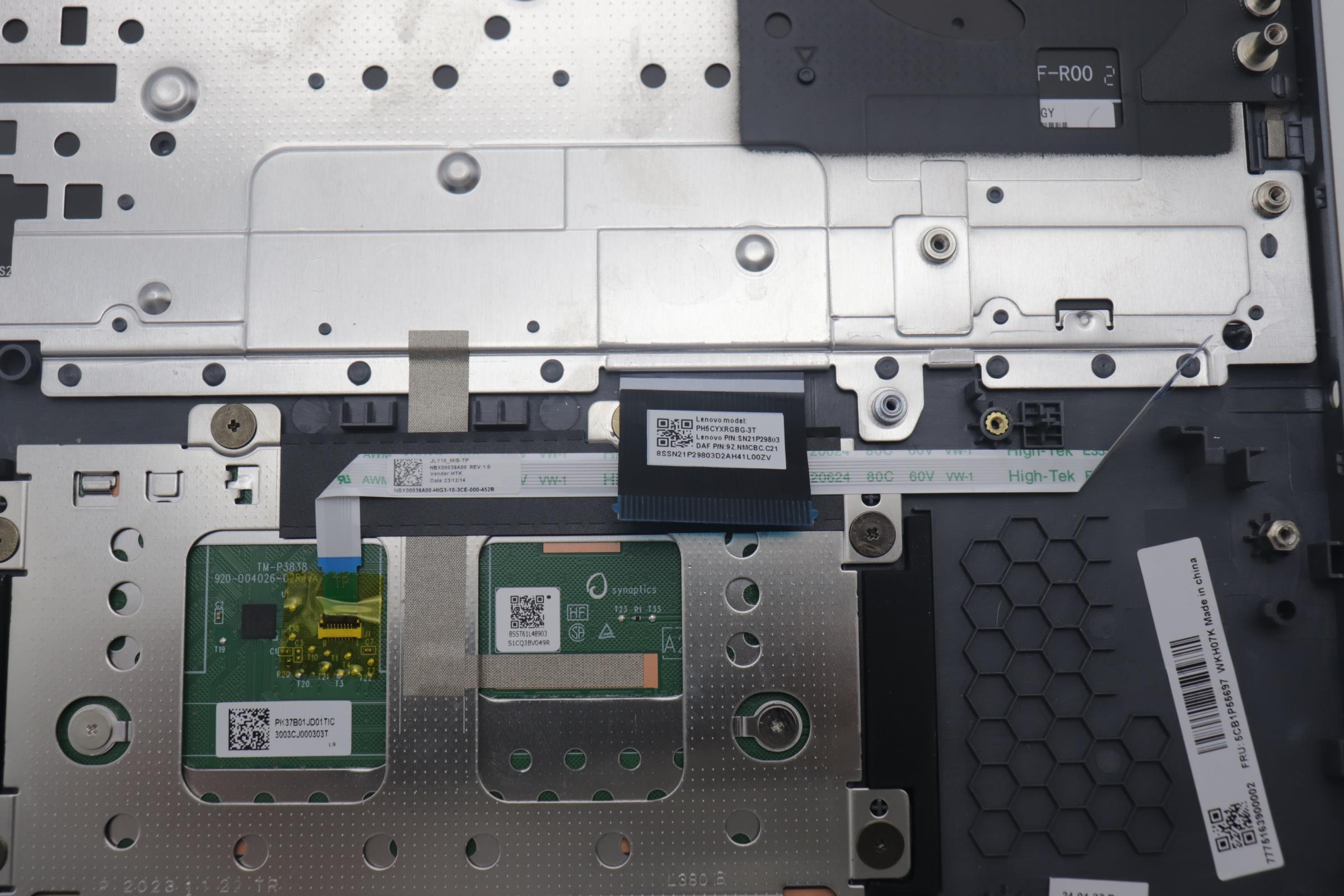 5CB1P55697 - Original Lenovo Keyboard with Upper Cover (Palmrest), English, 83DG, LGRGBAI