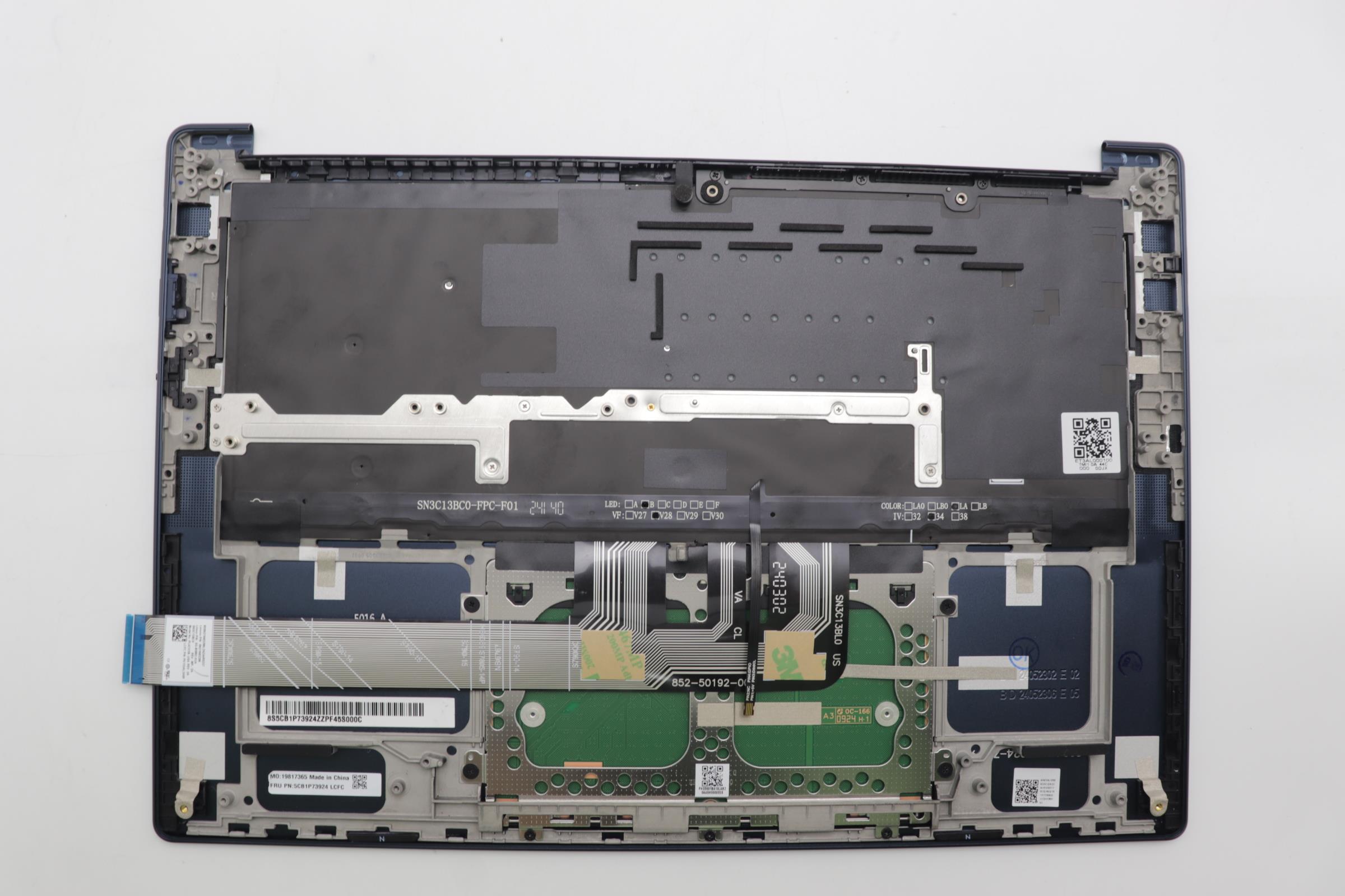 5CB1P73924 - Original Lenovo Keyboard with Palmrest (Upper Case) English, Cosmic Blue, 83ED