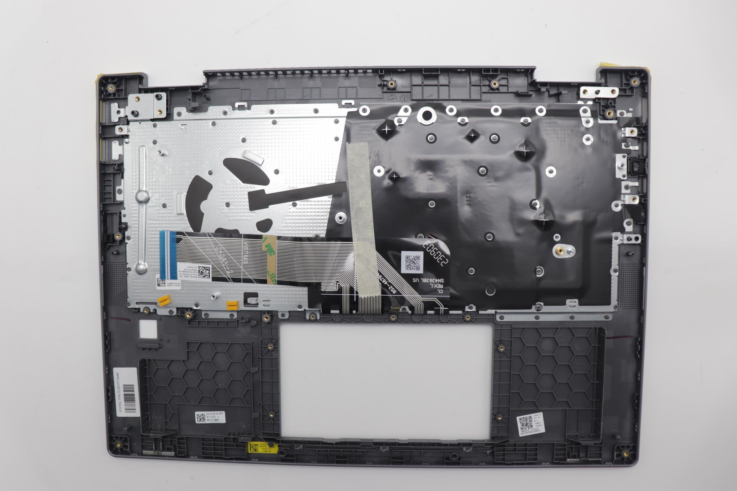 5CB1P73948 - Original Lenovo Keyboard with Palmrest (Upper Case) English, Luna Grey, Fingerprint, 83KX