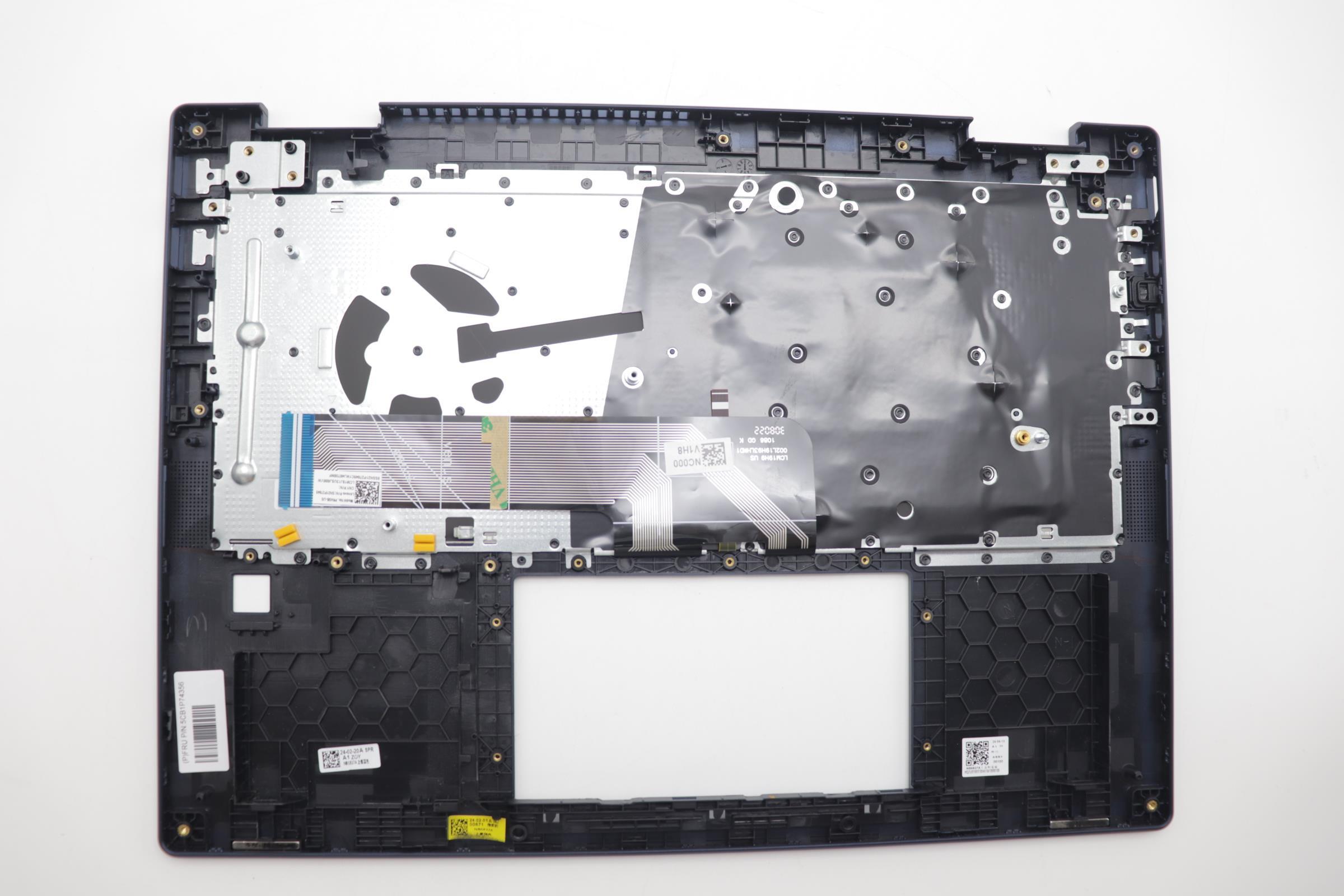5CB1P74356 - Original Lenovo Keyboard with Palmrest (Upper Case) English, Cosmic Blue, Fingerprint, 83KX
