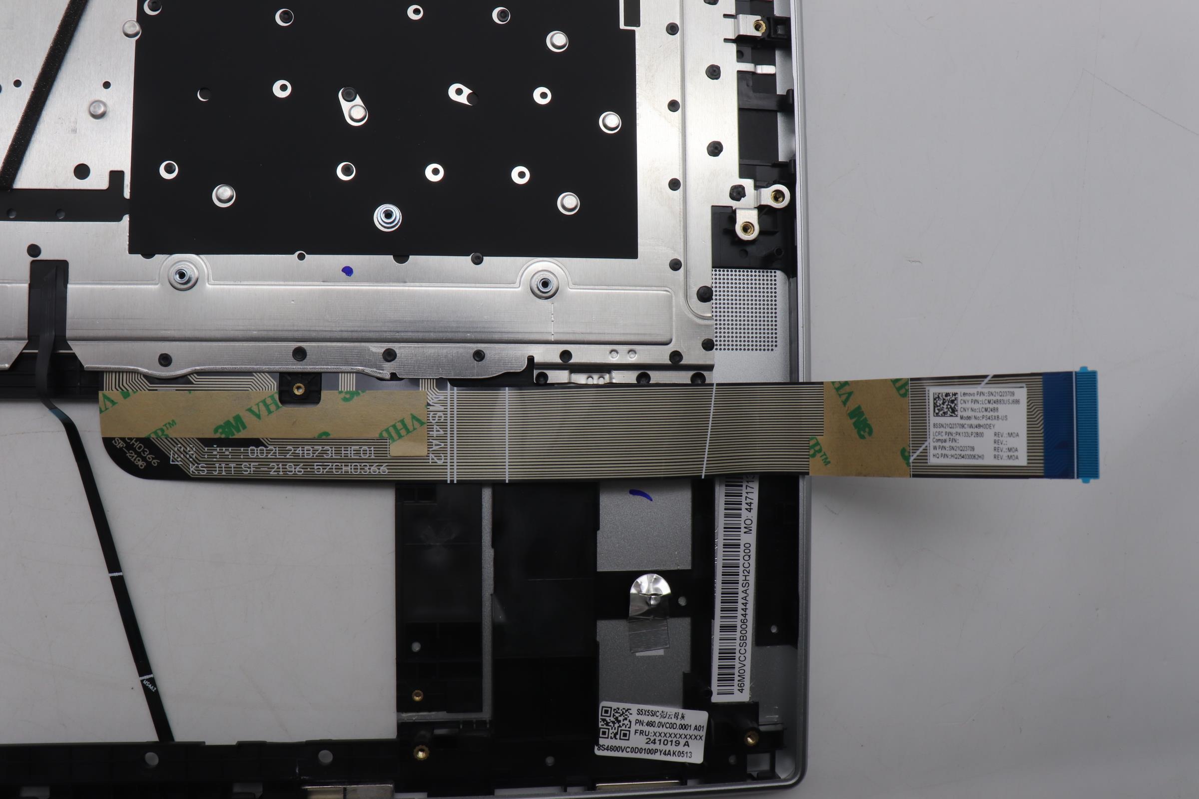 5CB1Q27715 - Original Lenovo Keyboard with Palmrest (Cover), English, Backlight, Cloud grey, 83J3
