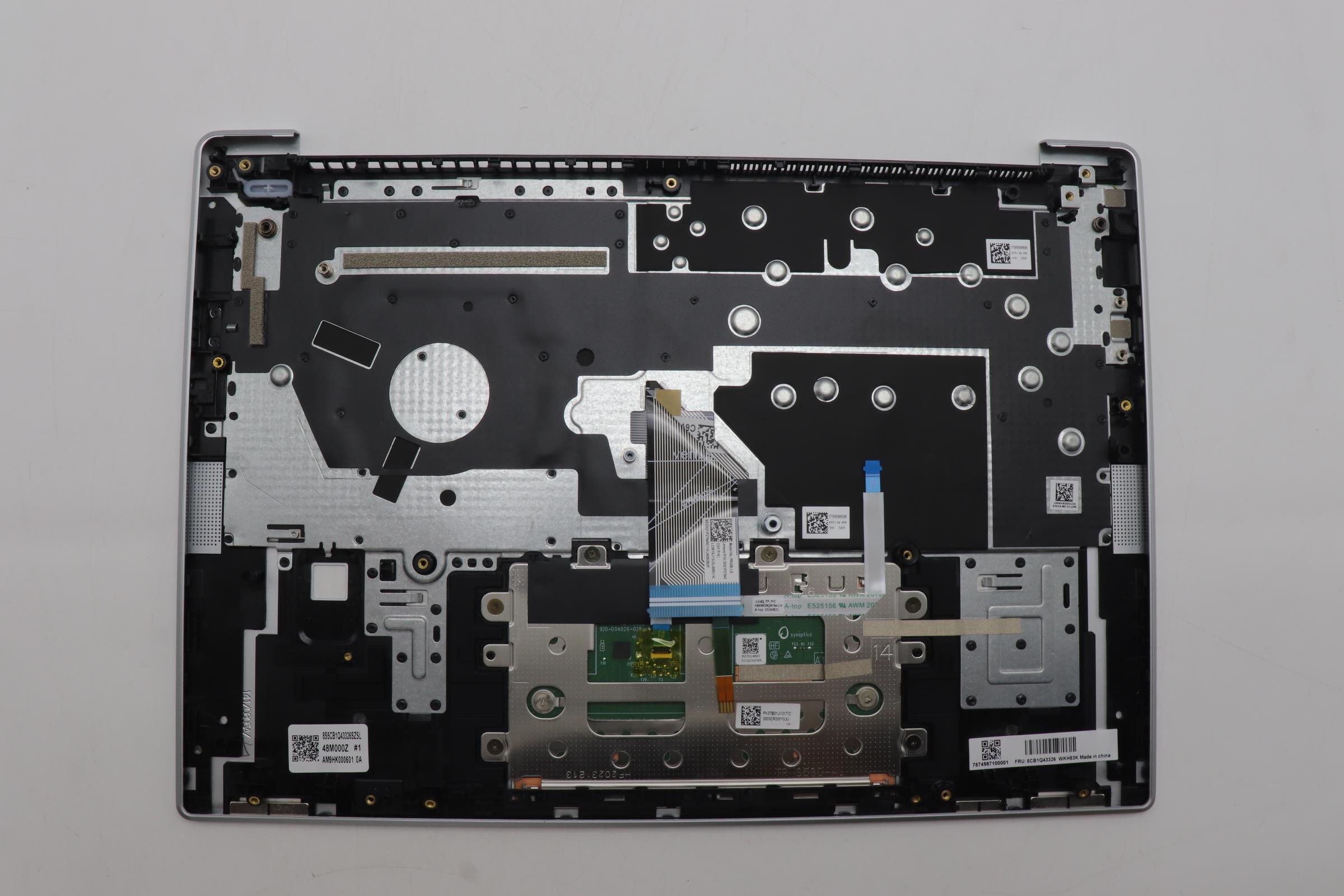 5CB1Q43326 - Original Lenovo Keyboard AI with Palmrest (Cover), English, Grey, Backlight, Fingerprint, Cloud grey, 83HL